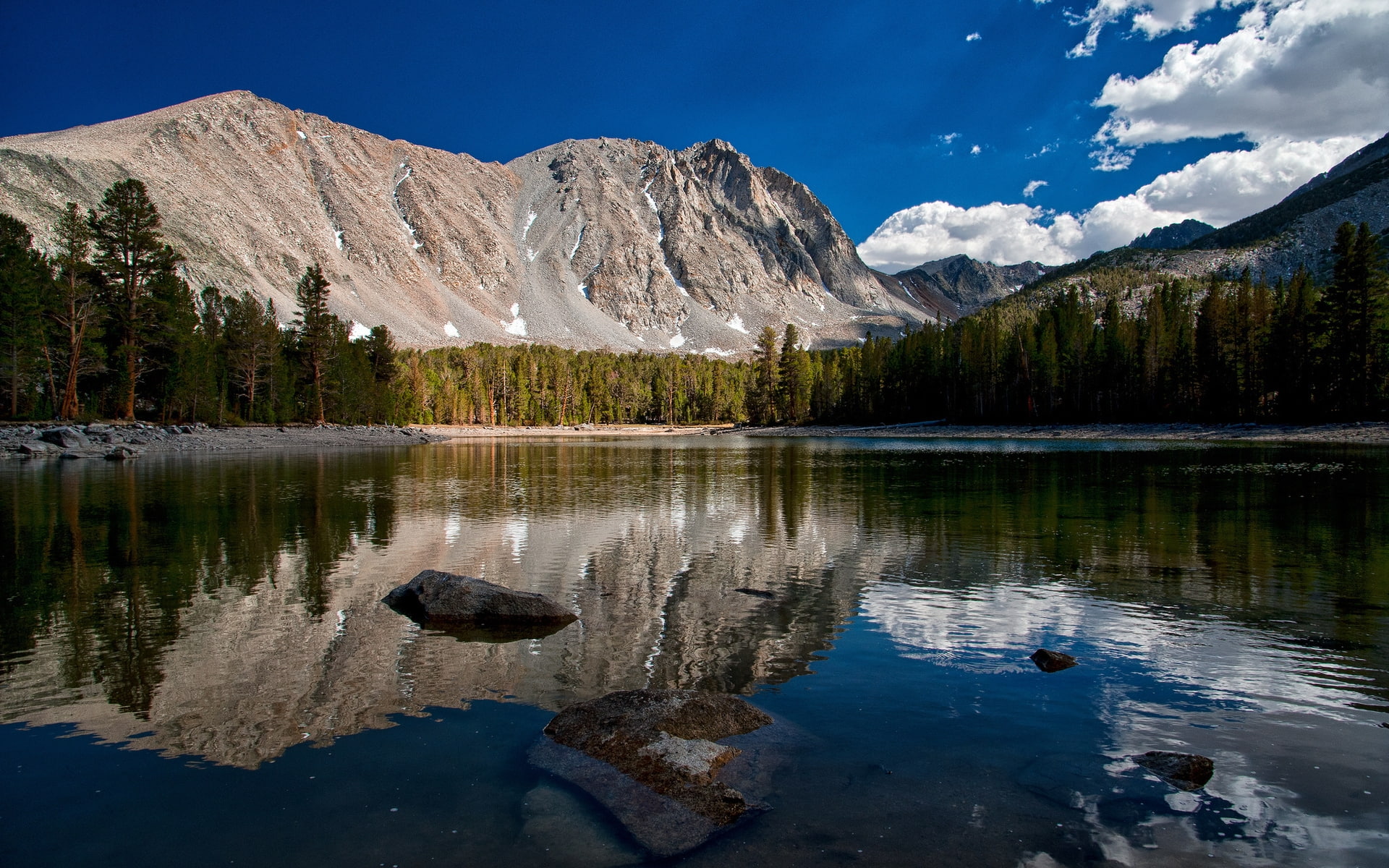 california, mountains, dorothy lake, lake, lake reflection, forest, dorothy, 1080P, sierra nevada, HD Wallpaper
