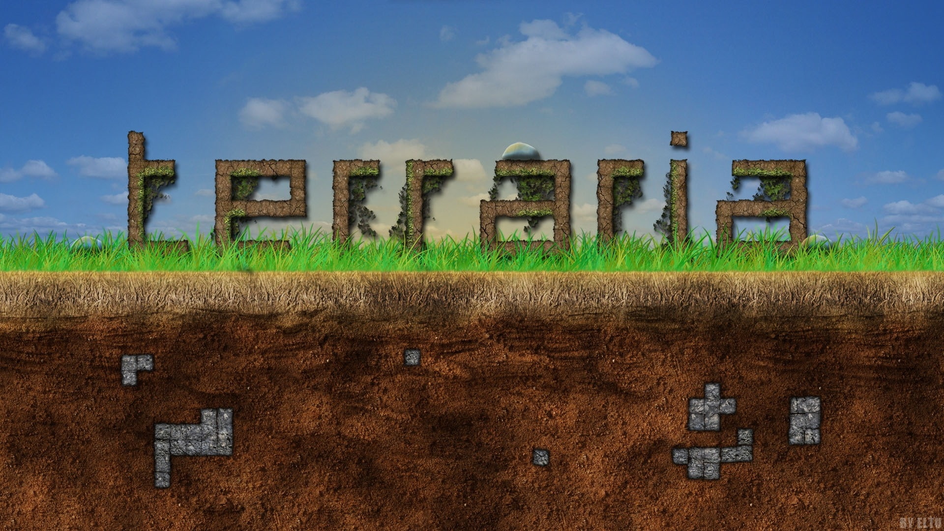 grass, terraria, 1080P, ground, HD Wallpaper