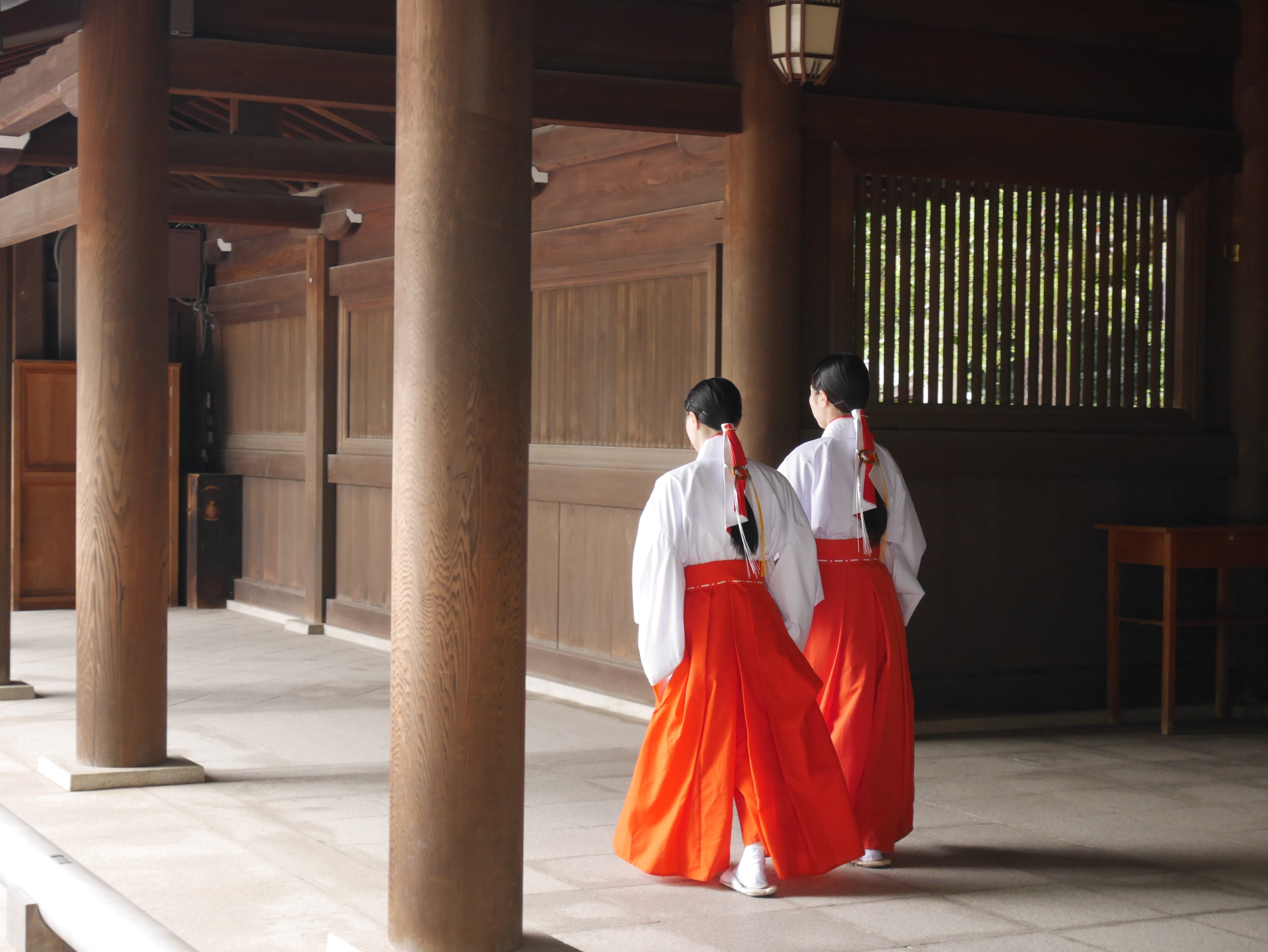 religion, rear view, two people, building, standing, architecture, spirituality, traditional clothing, 4K, built structure, clothing, priestess, full length, HD Wallpaper