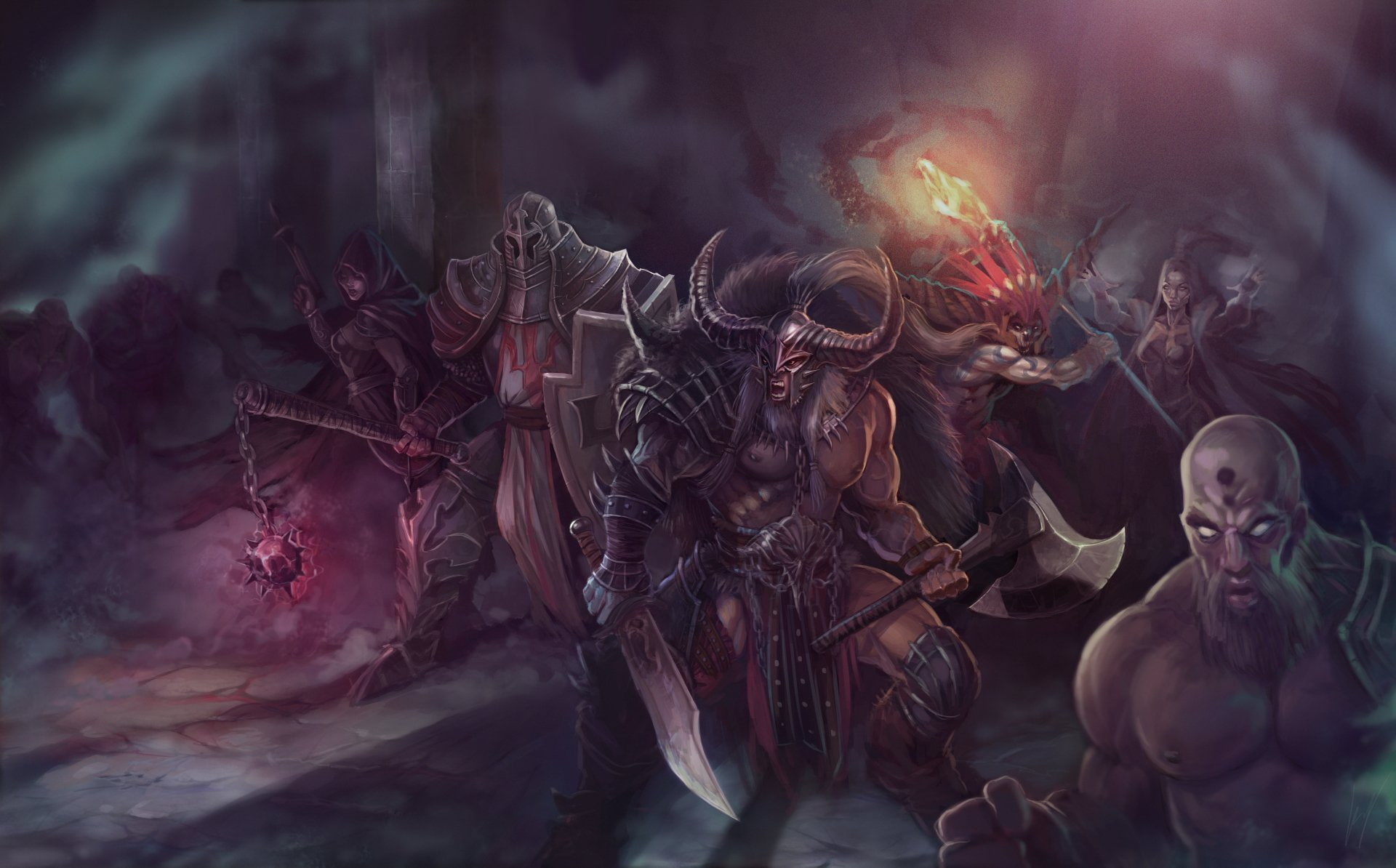 Wizard (Diablo III), Diablo, 1080P, Crusader (Diablo III), Demon Hunter (Diablo III), Witch Doctor (Diablo III), Monk (Diablo III), Diablo III: Reaper Of Souls, HD Wallpaper