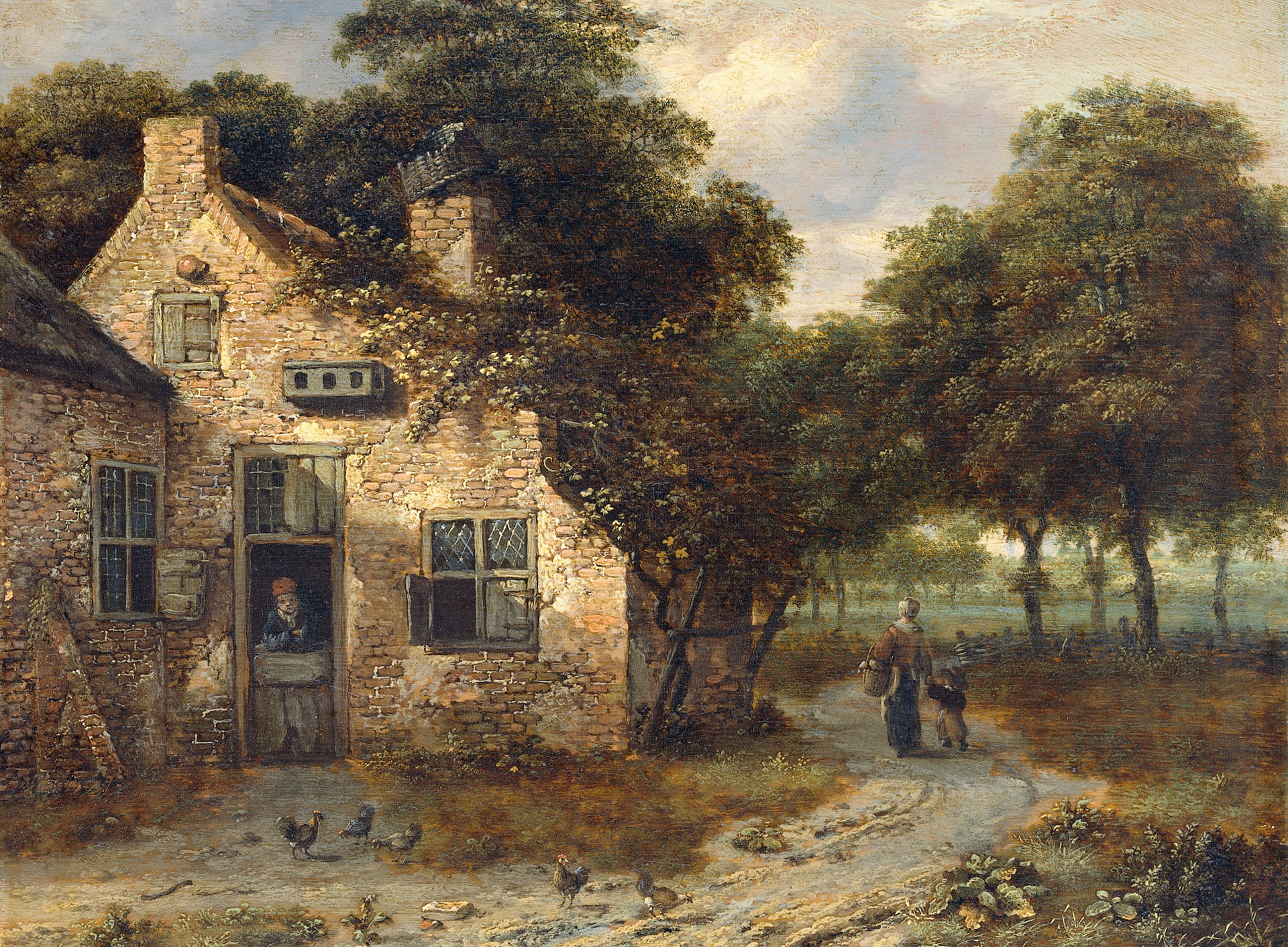 painting, house, classic art, Ian Vanants, 1080P, HD Wallpaper