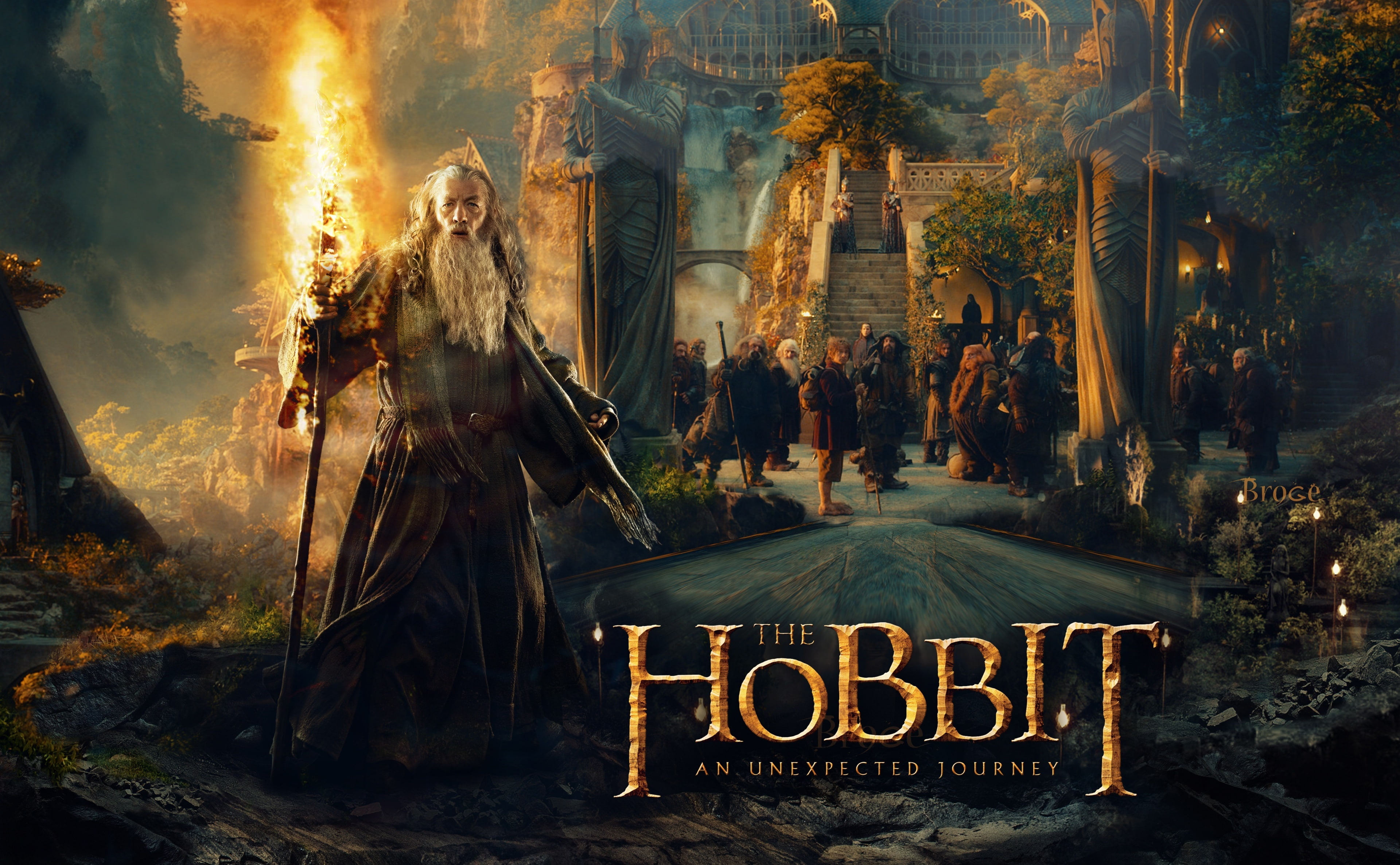 dwarf, hobbit, illuminated, western script, belief, hobbit 2012, spirituality, religion, communication, group of people, nature, Elves, event, sign, lord of the rings, HD Wallpaper