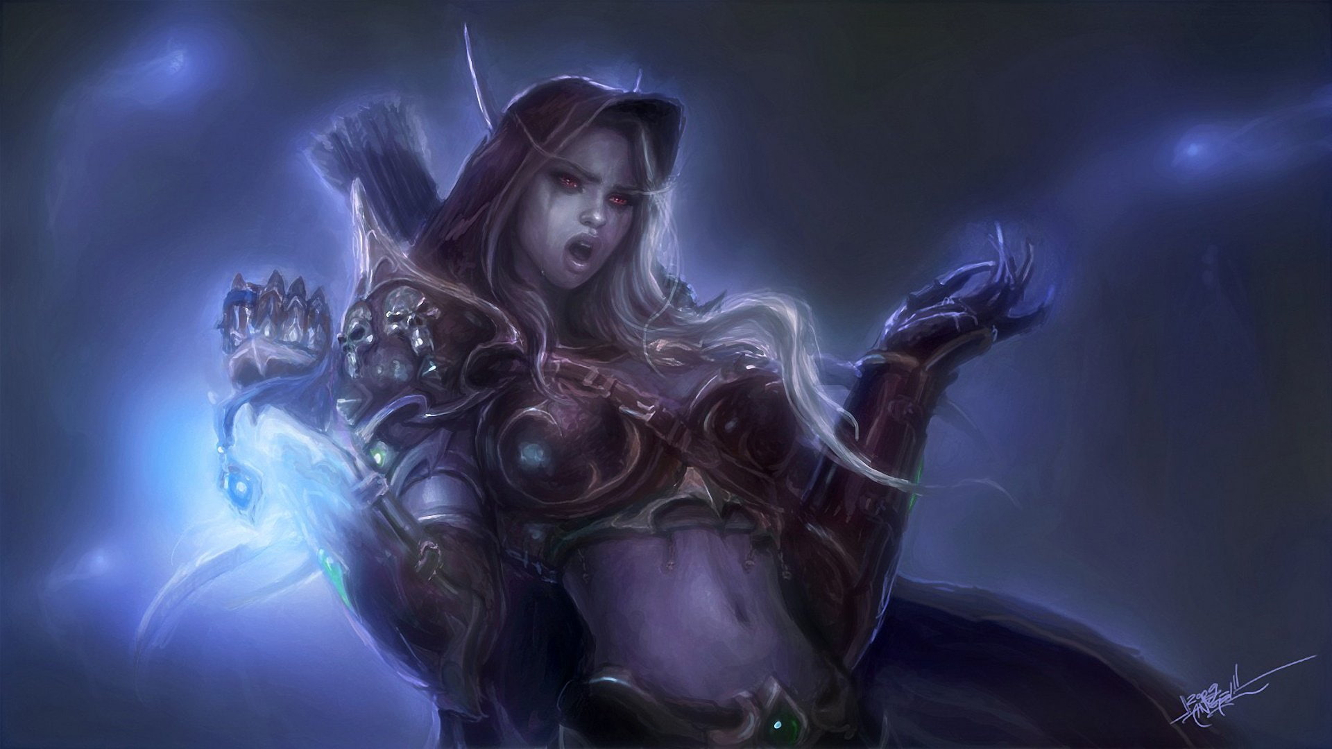 warcraft, of, lady, wow, Magic, arts, windrunner, armor, elf, Sylvanas, 1080P, world, HD Wallpaper