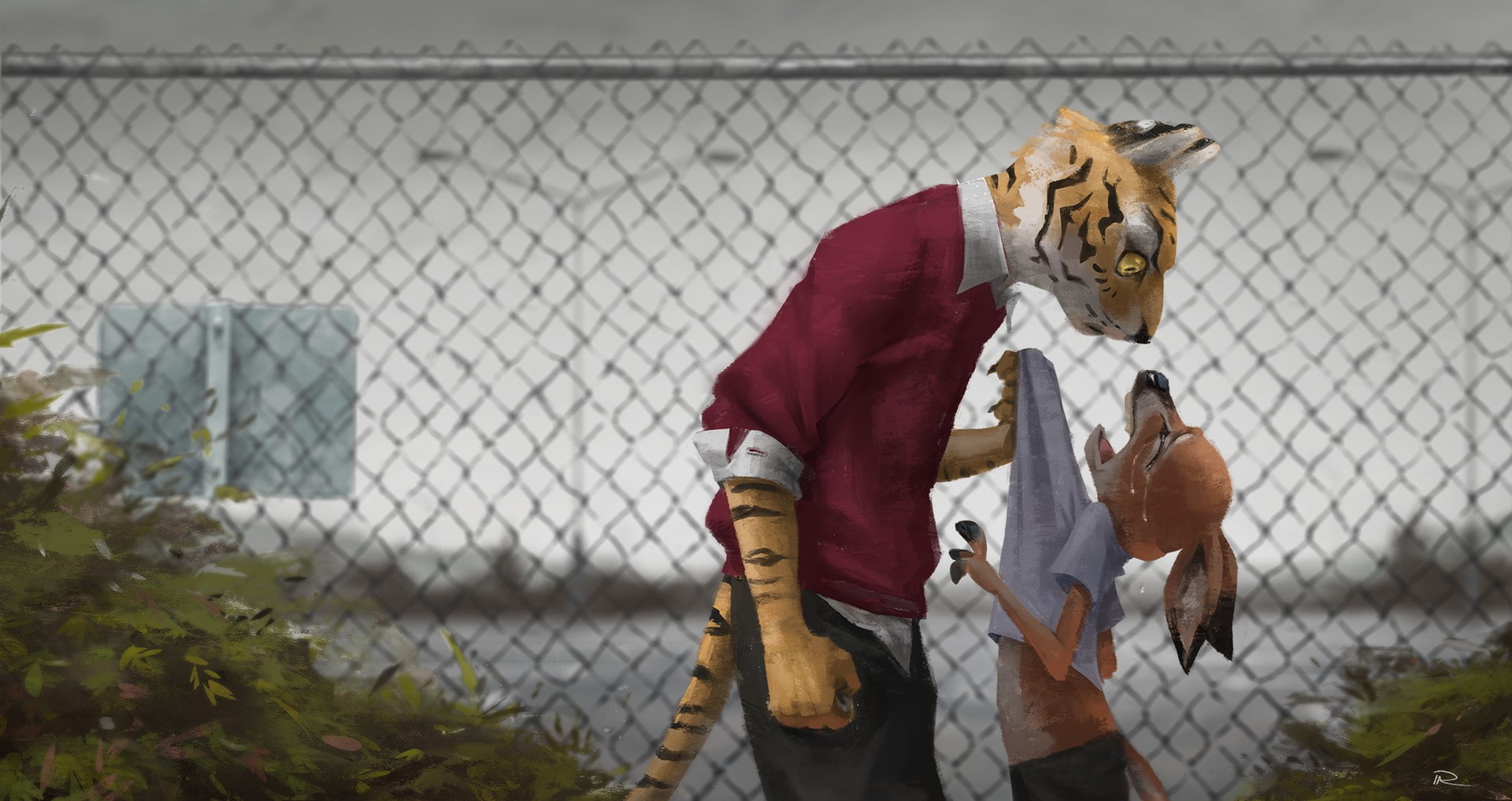 humanoid, fantasy art, animals, 1080P, tiger, HD Wallpaper