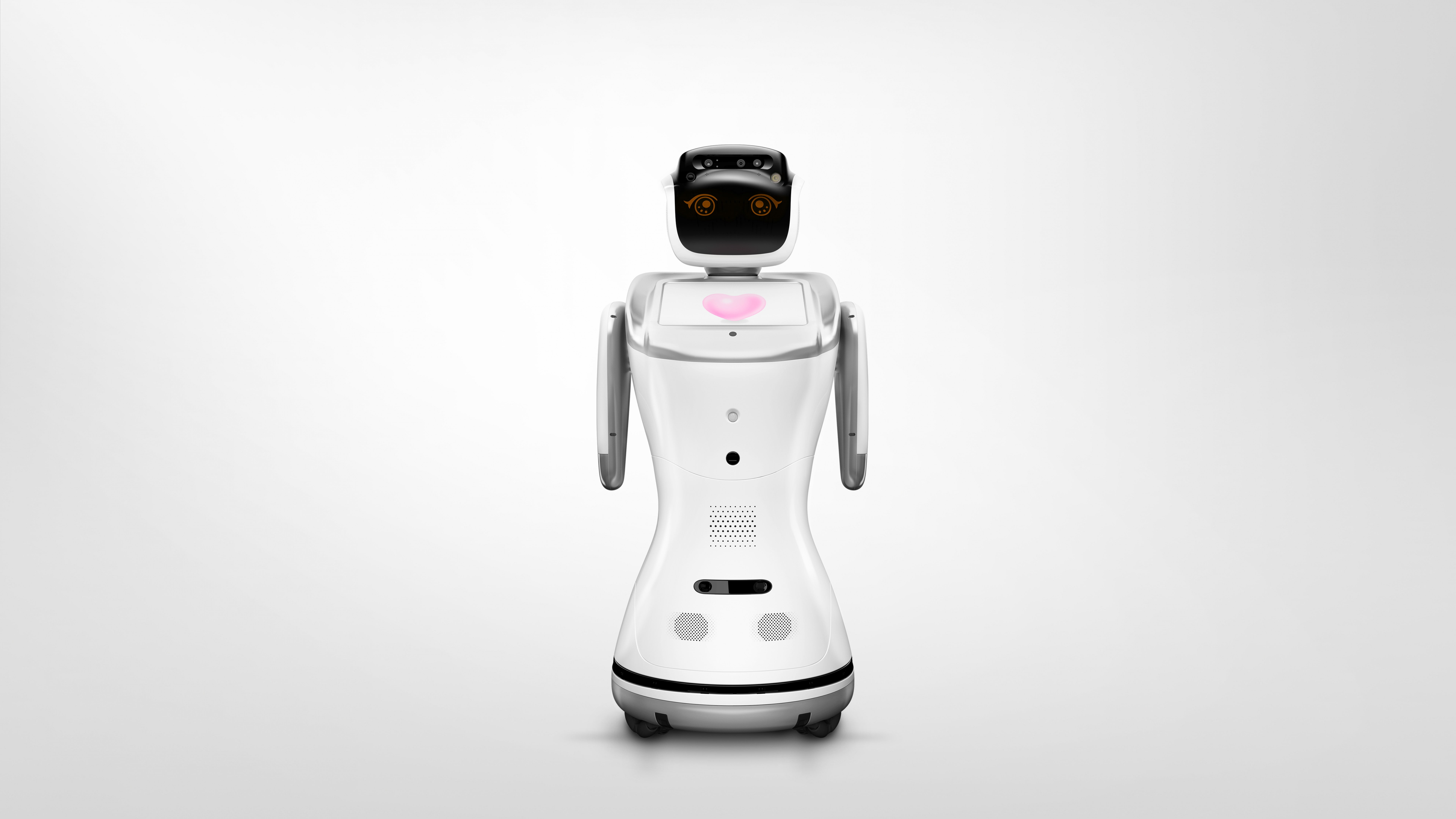 Cloud-brained, service robot, best robots, 8K, Sanbot, Humanoid Robot, HD Wallpaper