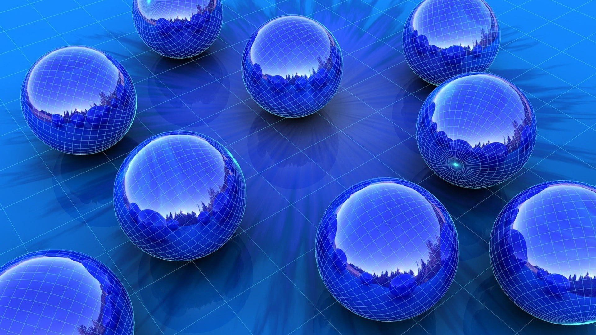 Abstract, x, spheres, modeling, cg, burst, 3D view, art, 1080P, render, cgi, grid, wall, view, d, hd, balls, reflections, HD Wallpaper