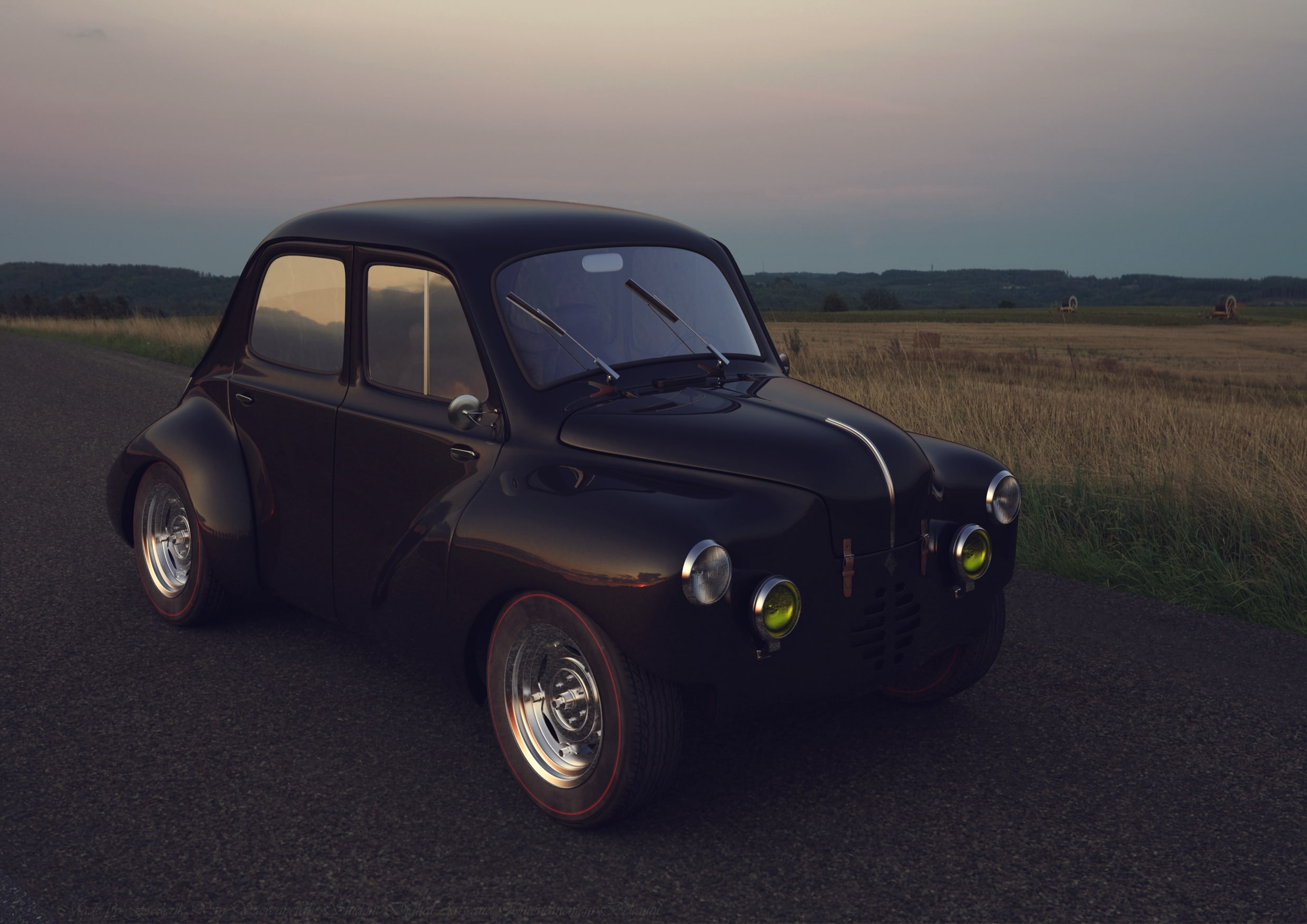 grass, clouds, hd, sunset, cg, Light, d, vehicles, modeling, sun, abstract, cars, 1080P, rally, art, sports, render, cgi, sunrise, rims, HD Wallpaper
