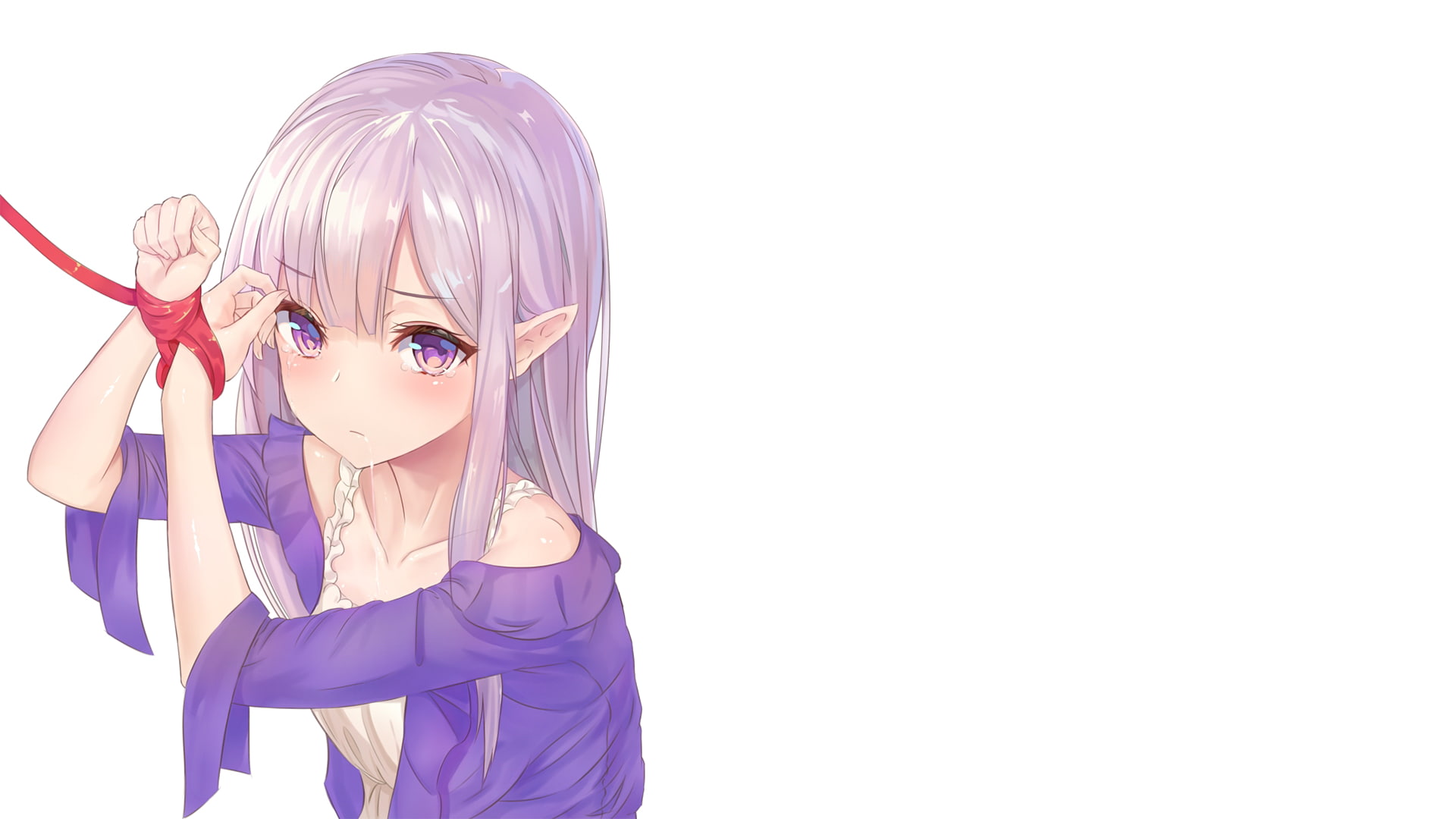 hair, slave, tears, indoors, studio shot, fashion, cut out, lifestyles, portrait, hairstyle, females, young women, Re:Zero kara Hajimeru Isekai Seikatsu, HD Wallpaper