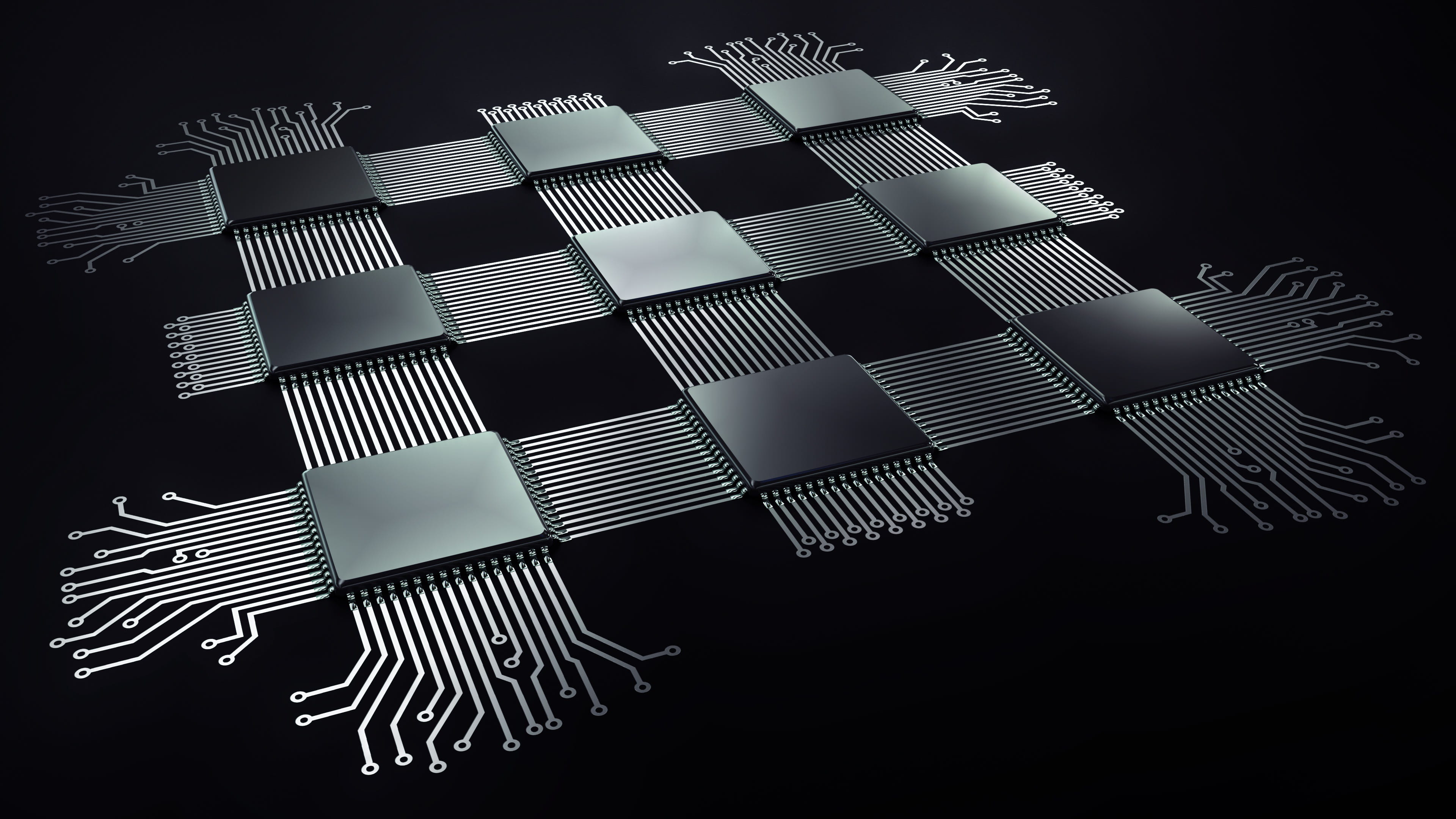 3d, shape, creativity, studio shot, microprocessor, still life, control center, chip, close-up, striped, black color, dark, design, processor, no people, HD Wallpaper