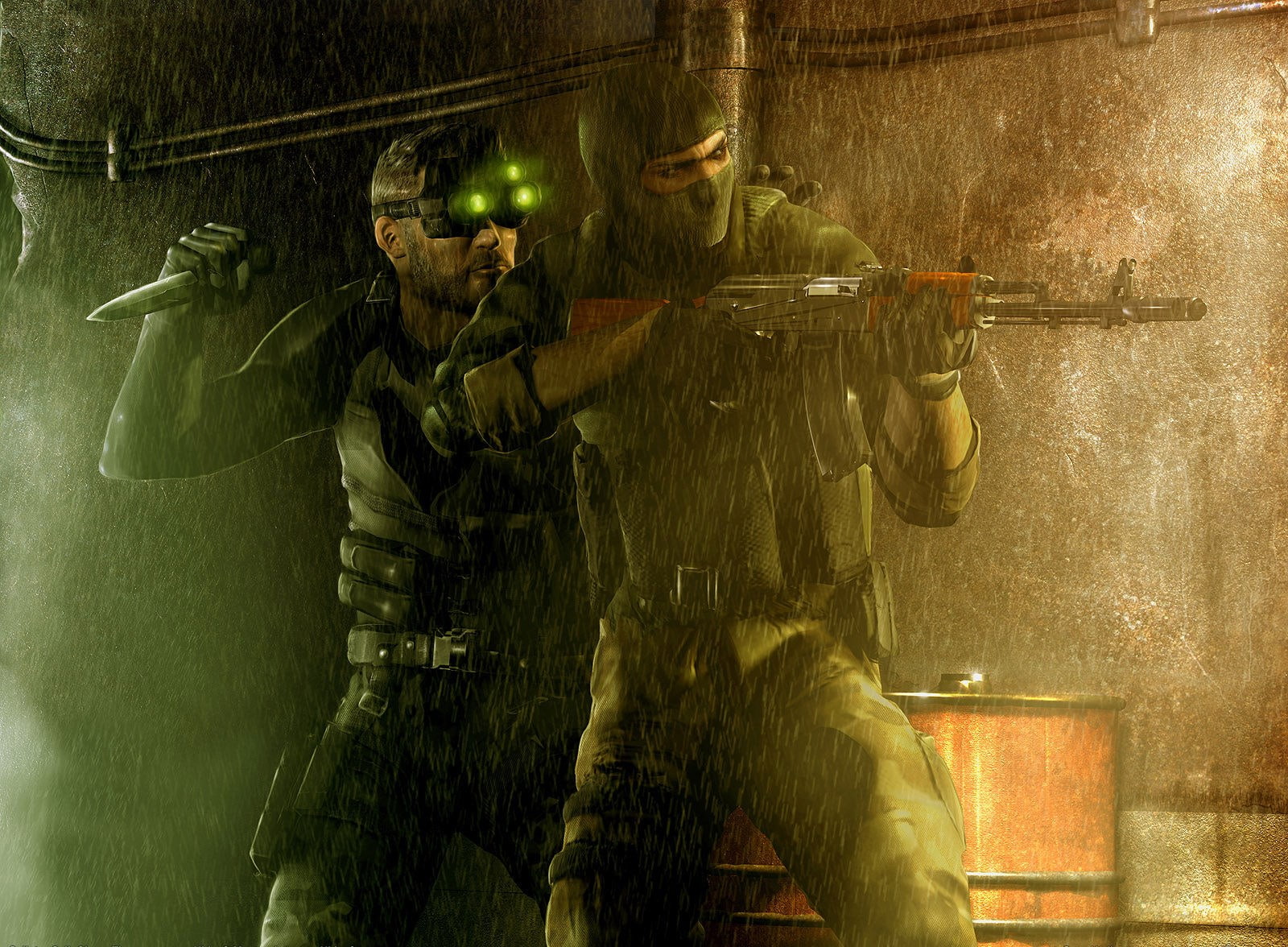 tom clancys splinter cell chaos theory, holding, young adult, weapon, army soldier, architecture, two people, mid adult, mid adult men, men, standing, government, HD Wallpaper