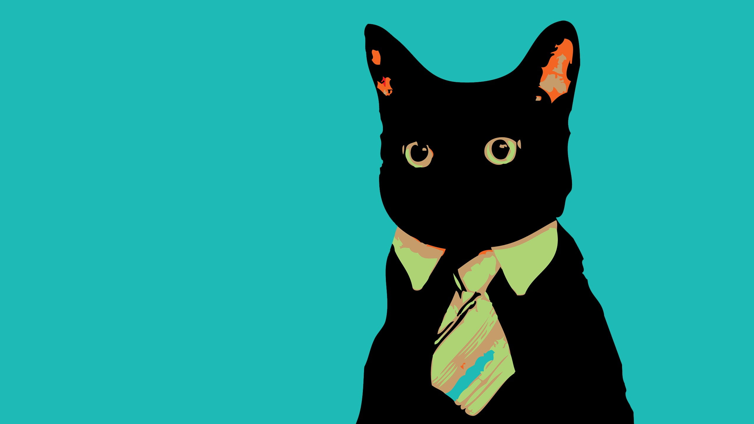 animals, business, studio shot, front view, one person, mask - disguise, animal, indoors, obscured face, cats, portrait, pets, 2K, animal themes, tie, HD Wallpaper