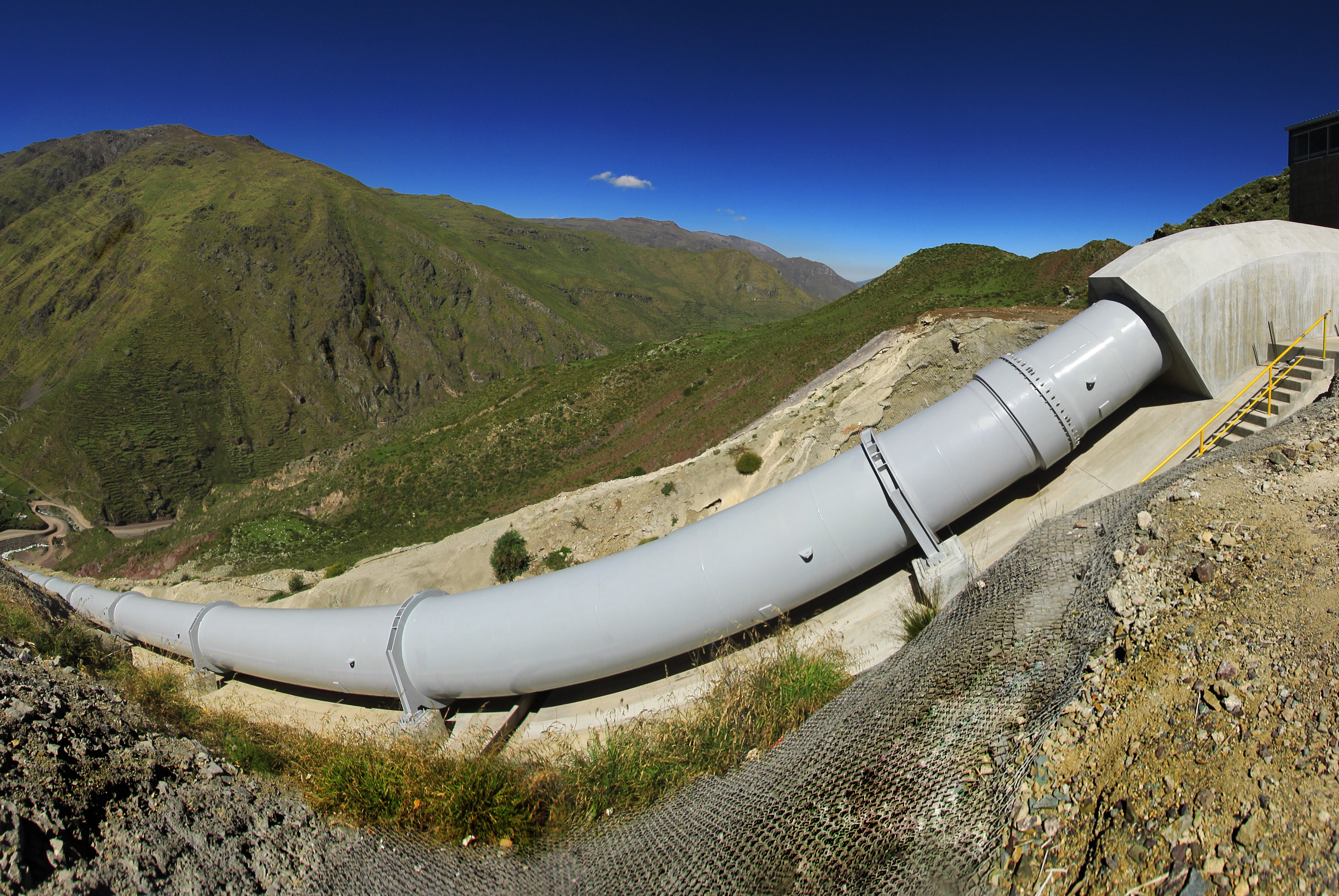 water dam, pipeline, peru, environment, pipe - tube, pipe, scenics - nature, outdoors, dredge, landscape, architecture, plant, sky, power plant, land, hydroelectric power station, HD Wallpaper