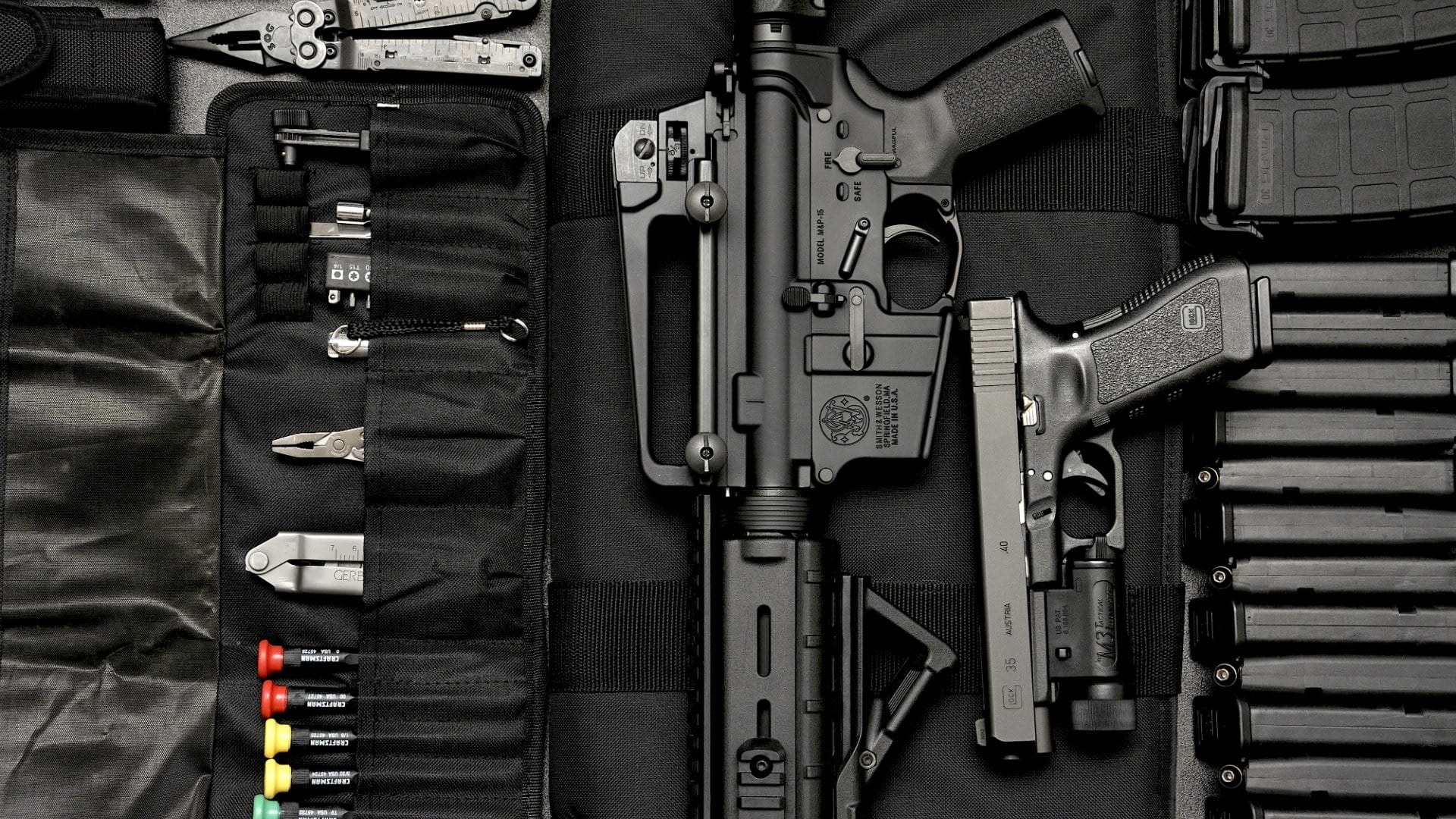 arrangement, directly above, communication, day, side by side, gun accessory, choice, backgrounds, large group of objects, collection, close-up, gun, no people, HD Wallpaper