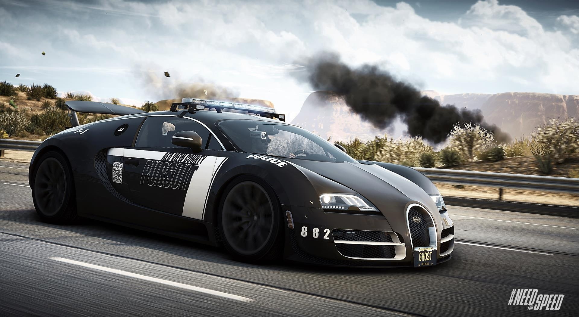 speed, cloud - sky, transportation, wealth, outdoors, rivals, smoke - physical structure, veyron, sky, car, pursuit, hot, road, Games, land vehicle, mode of transportation, HD Wallpaper