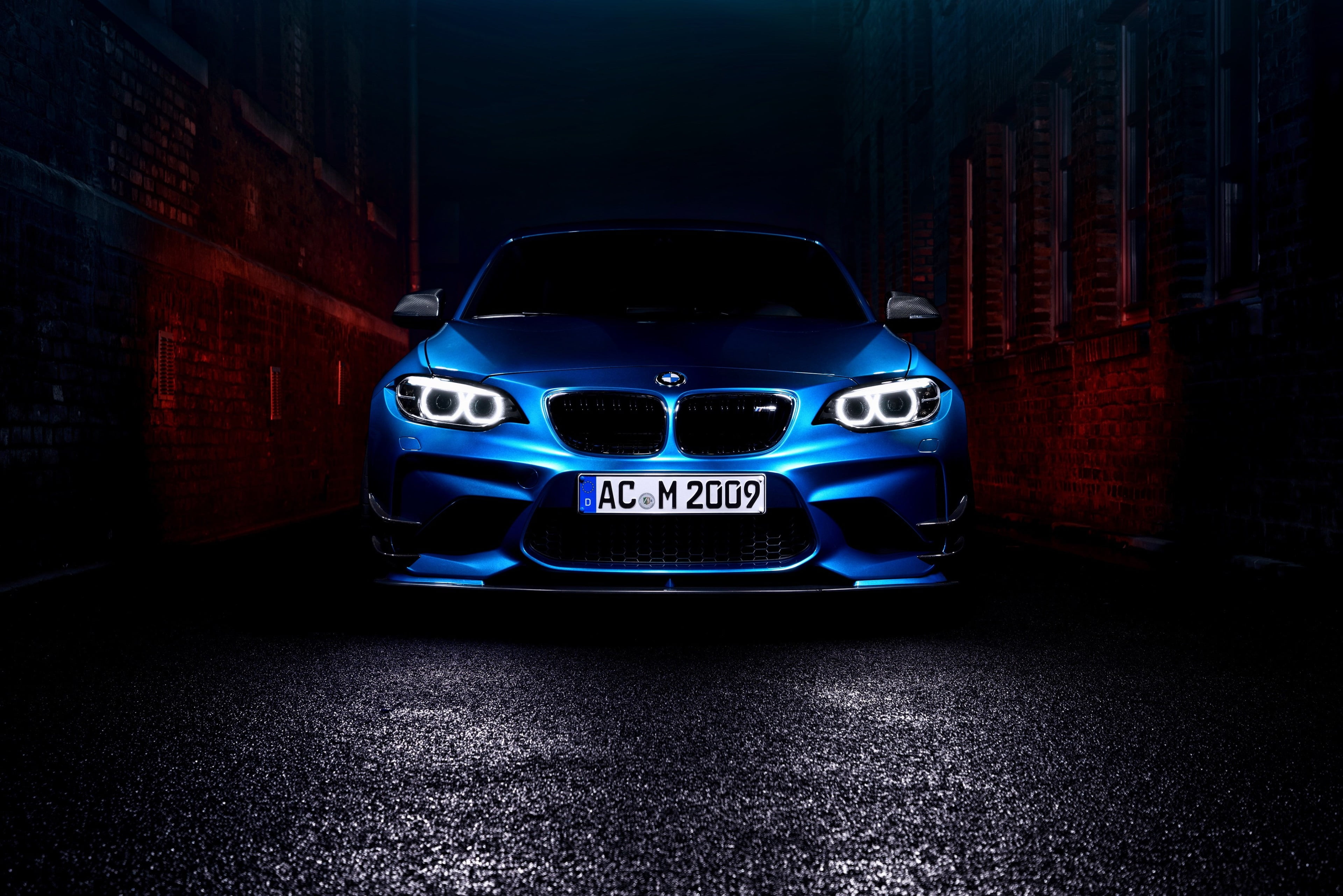 tunnel, land vehicle, illuminated, red, alley, road, architecture, night, street, mode of transportation, motion, transportation, 4K, blue, car, on the move, HD Wallpaper