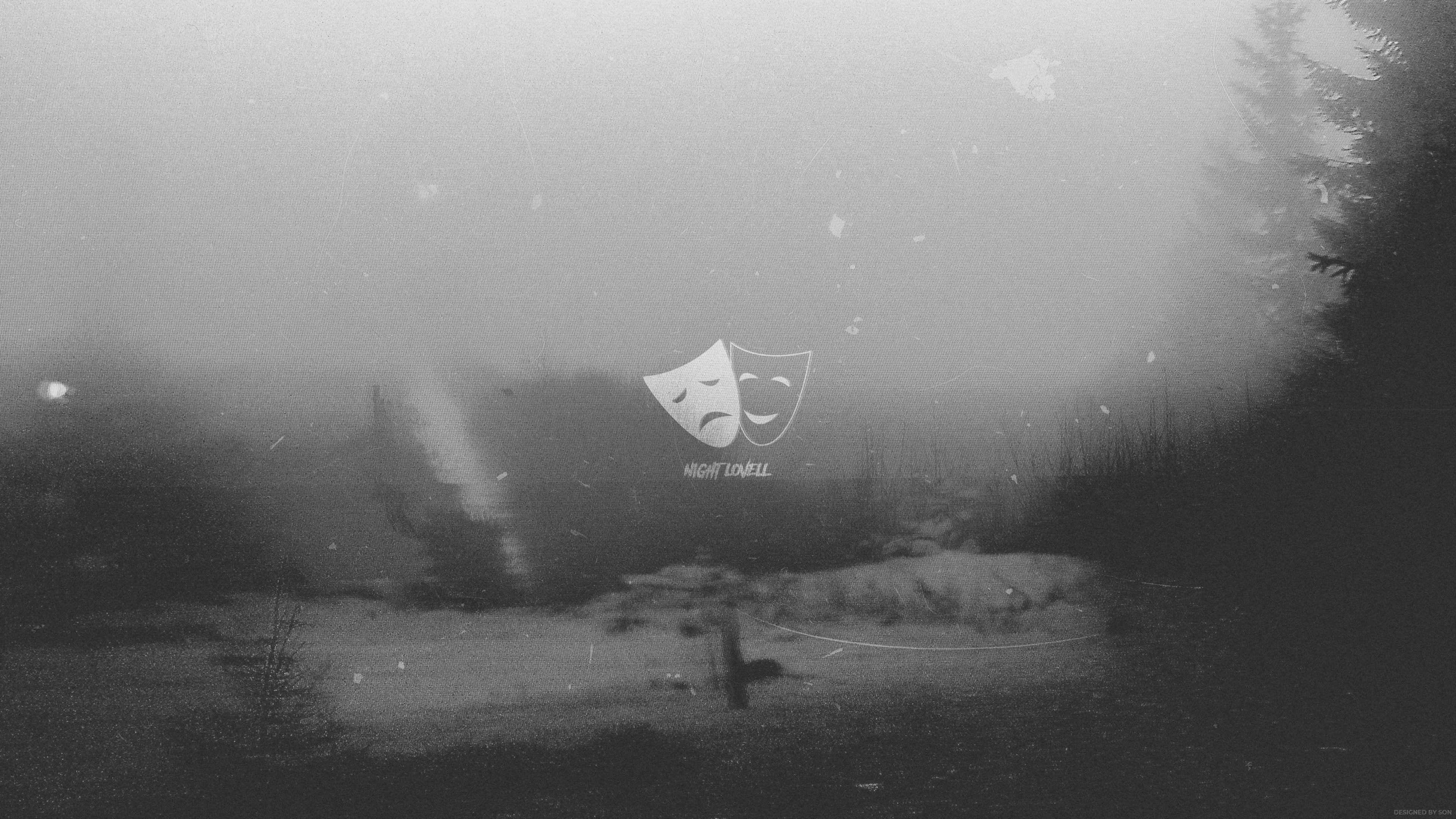 monochrome, 4K, Night Lovell, Trap Music, fan art, Photoshop, snow, music, digital art, HD Wallpaper