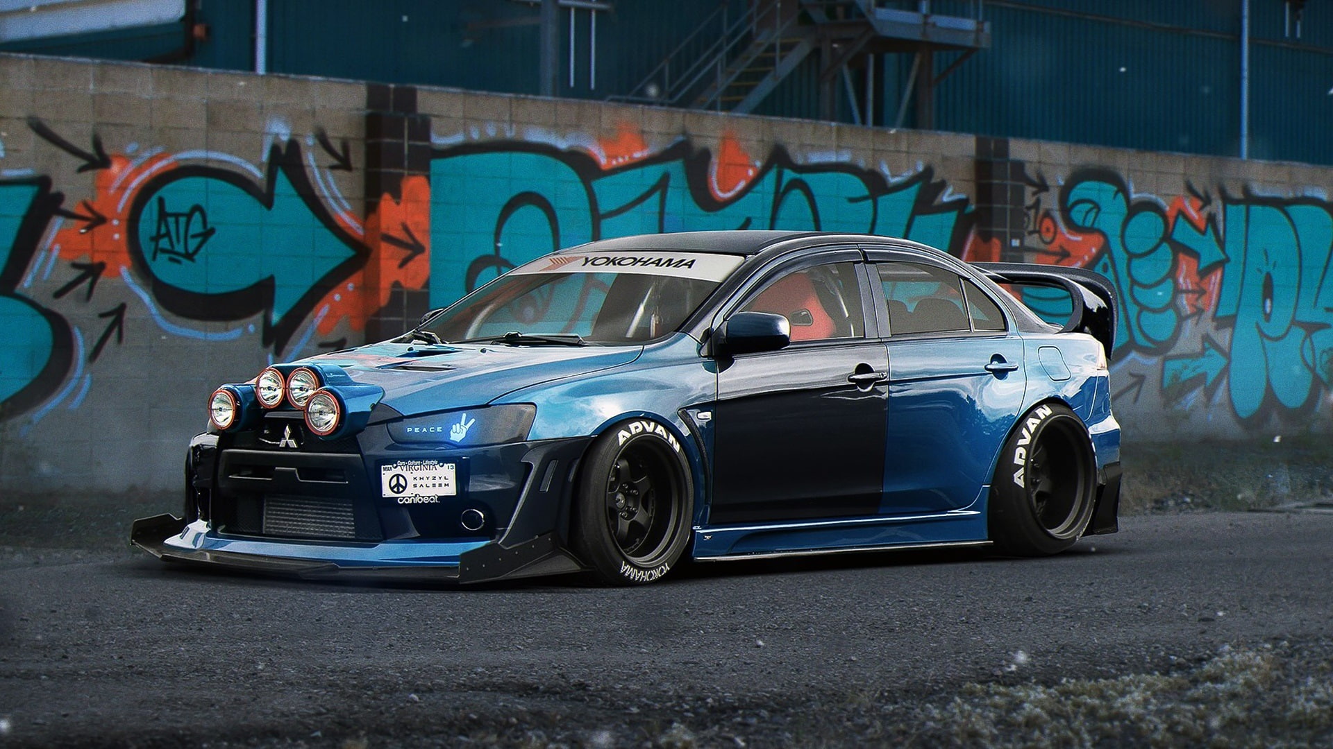 evolution, Blue, 1080P, Mitsubishi, x, Lancer, Supercar, HD Wallpaper