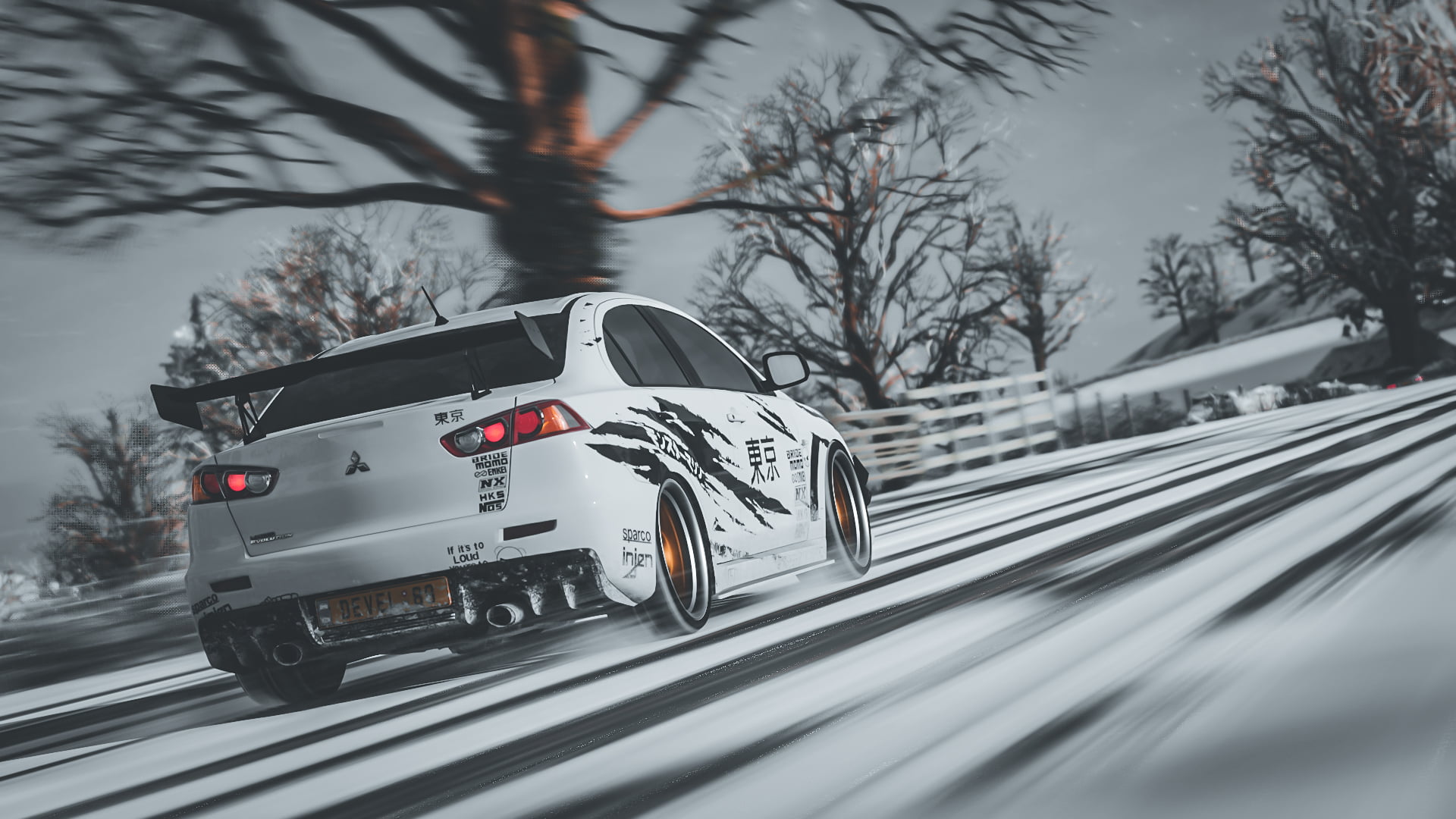 car, Mitsubishi, vehicle, 1080P, video games, Forza Horizon 4, Mitsubishi Lancer Evo X, HD Wallpaper