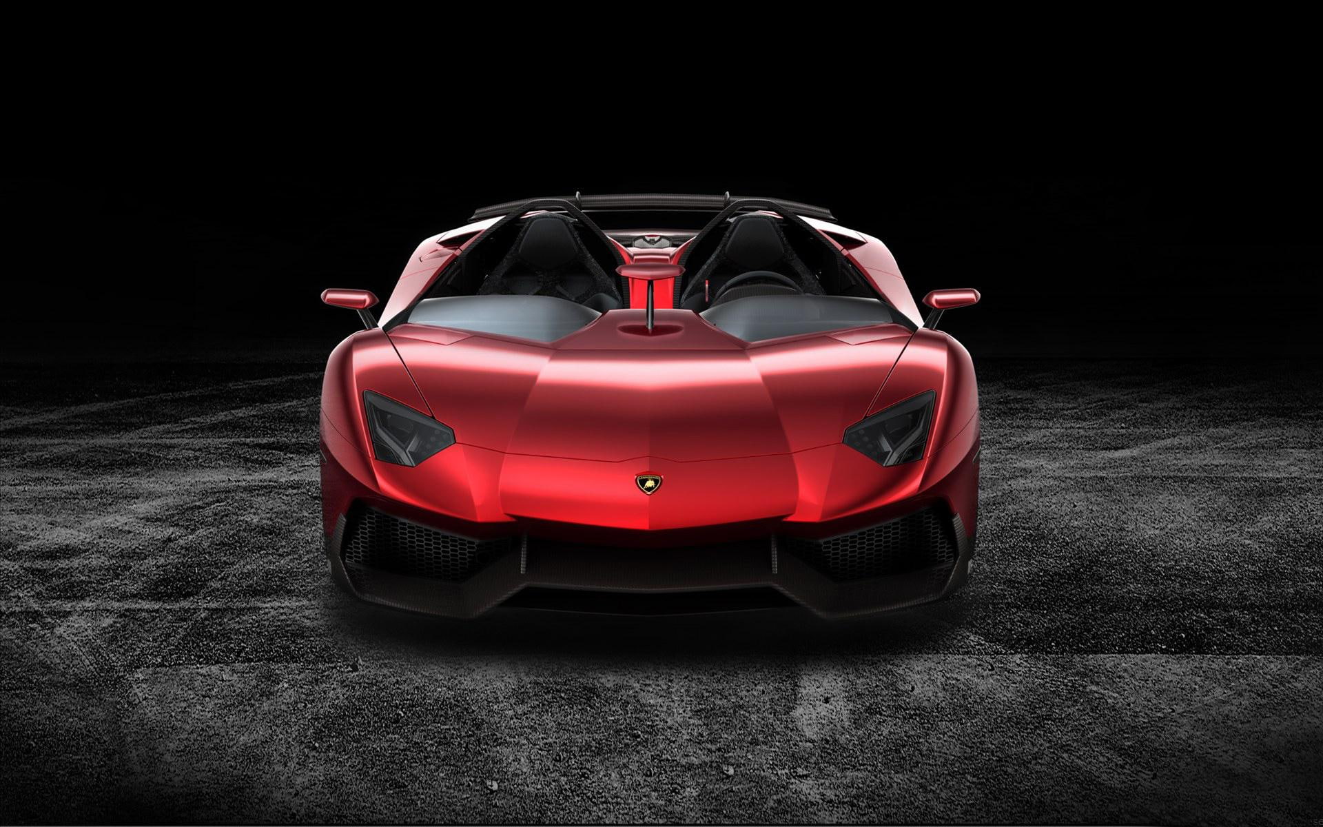 aventador, j, 1080P, lamborghini, cars, 2012, red, HD Wallpaper