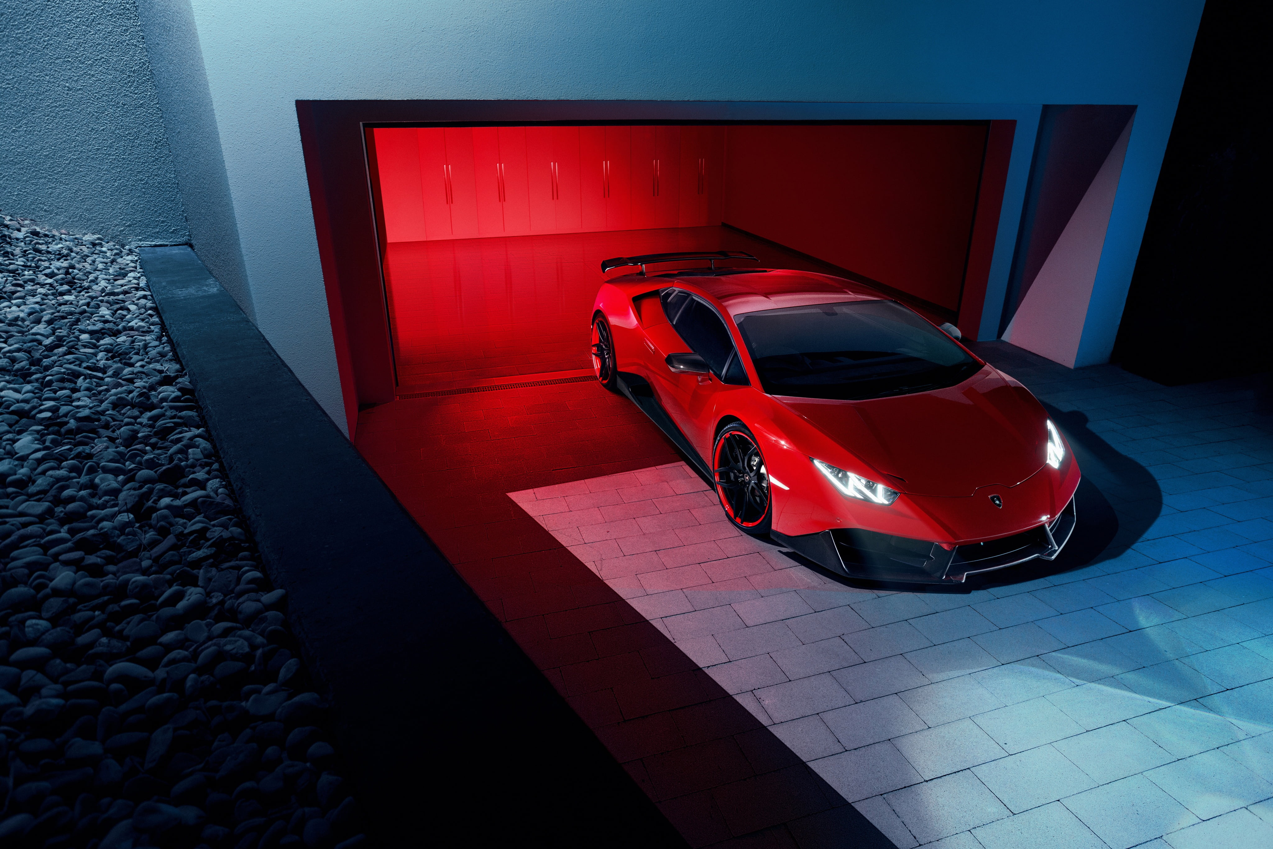 aventador, indoors, wall - building feature, flooring, stationary, red, built structure, modern, tiled floor, no people, mode of transportation, coupe, HD Wallpaper