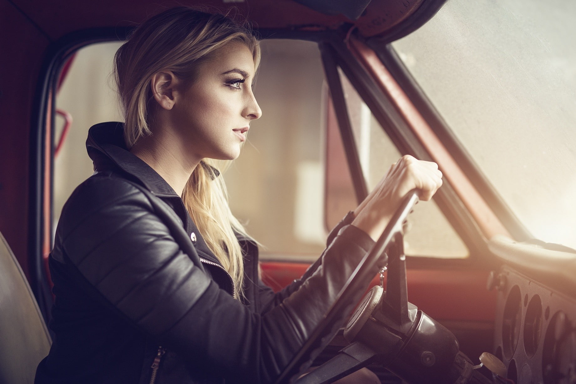 blonde, driving, 720P, women, car, HD Wallpaper