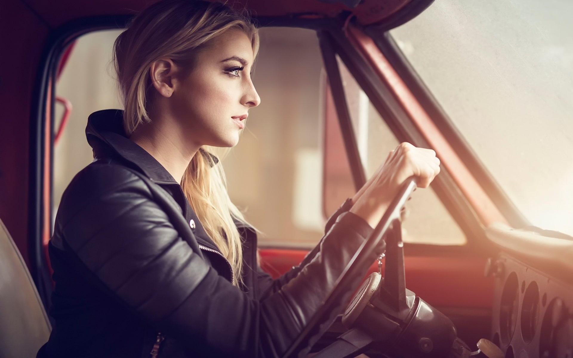 Car, Girl, Driving, Blonde, 1080P, HD Wallpaper