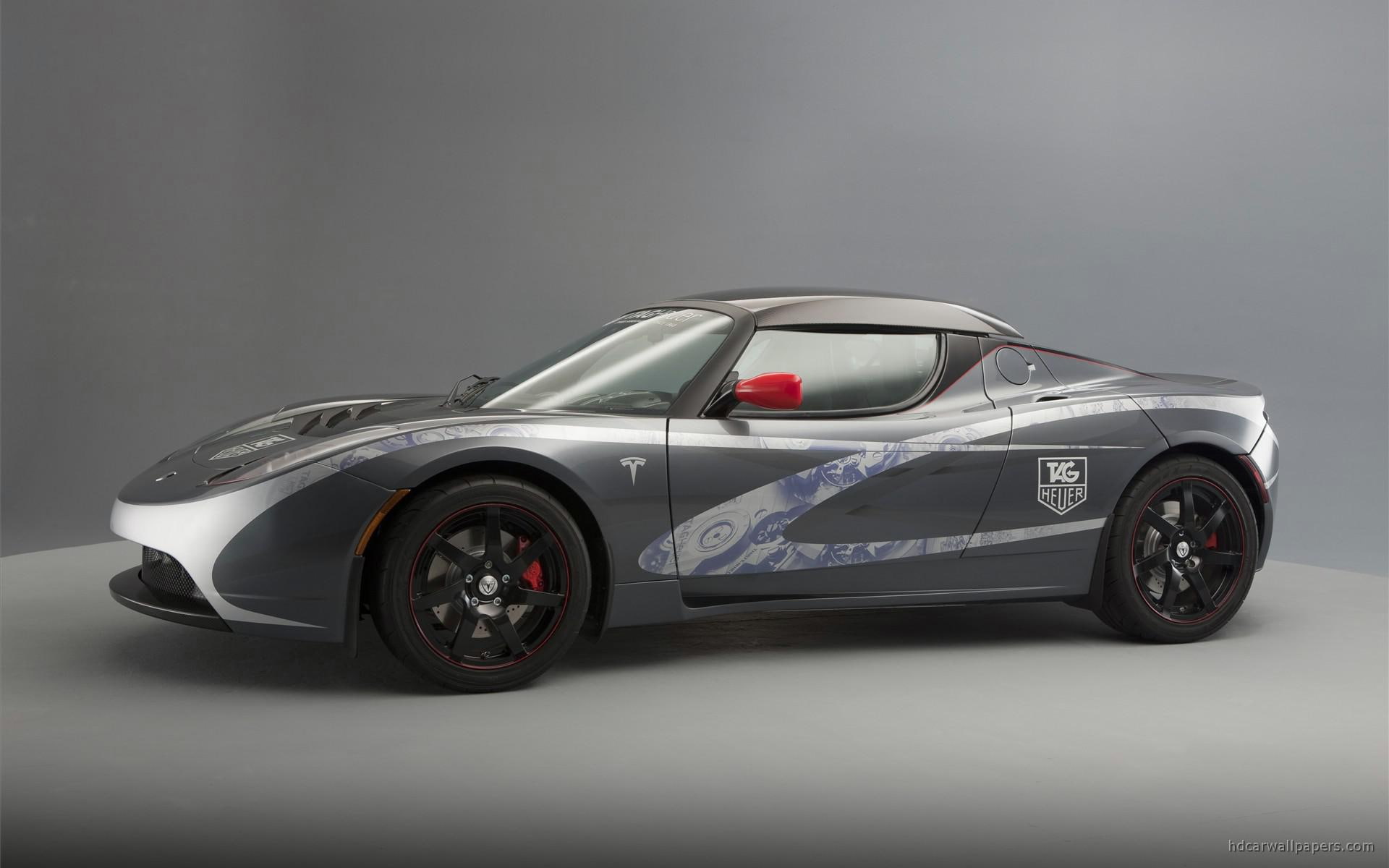 1080P, sports, roadster, cars, gray, coupe, tesla, heuer, tag, HD Wallpaper