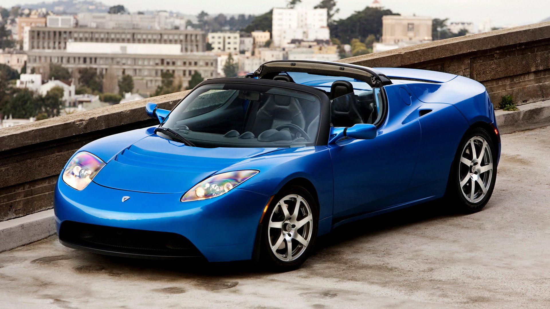 Tesla Motors, Tesla Roadster, Sport Car, Small-Sized Car, Blue Car, Car, 1080P, Electric Car, HD Wallpaper