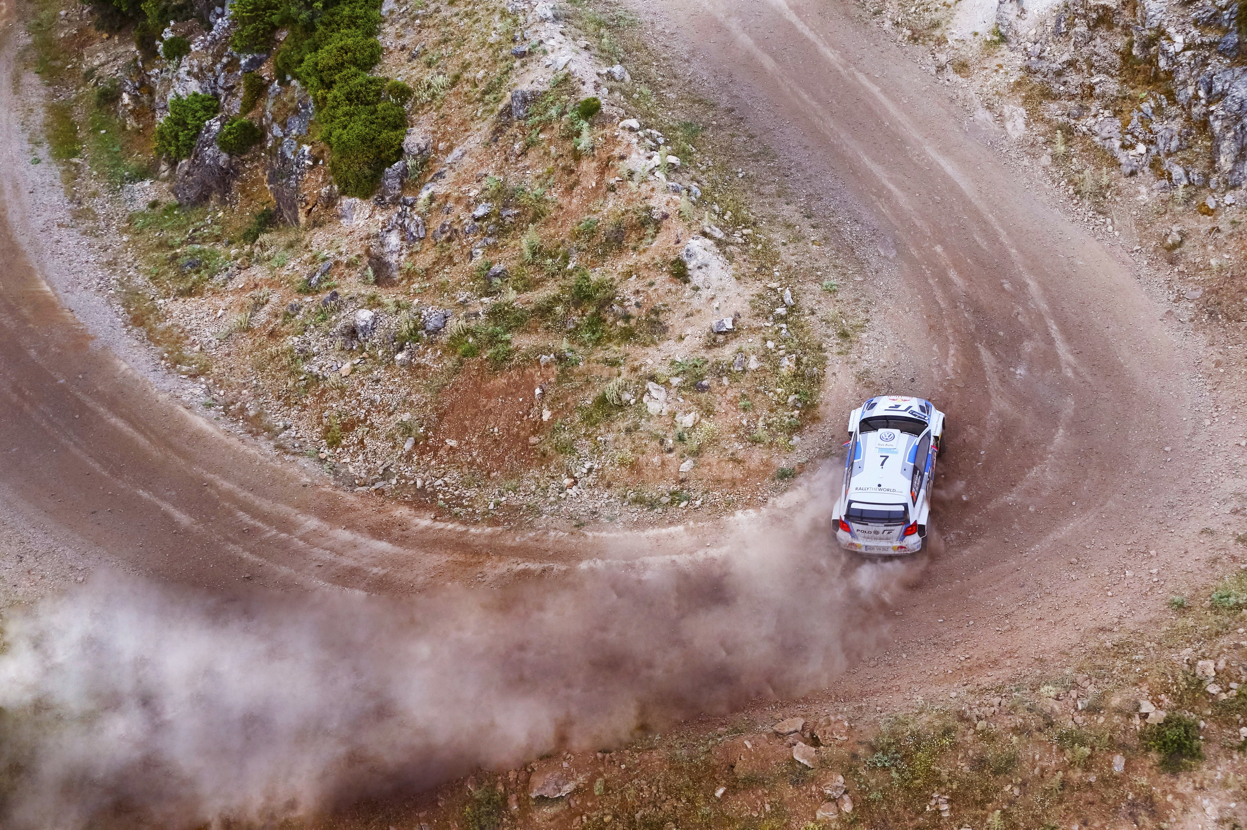 Polo, Rally, Skid, Volkswagen, Dust, White, Serpentine, 4K, WRC, Red Bull, Speed, HD Wallpaper