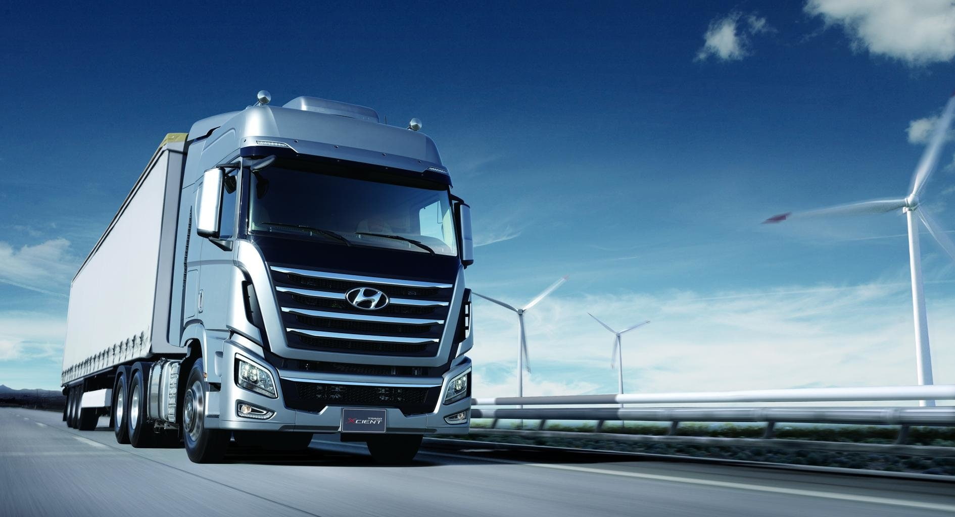 Big Rig, Truck, 720P, Semi, Hyundai, Hyundai Trago Xcient, hyundai Xcient, HD Wallpaper