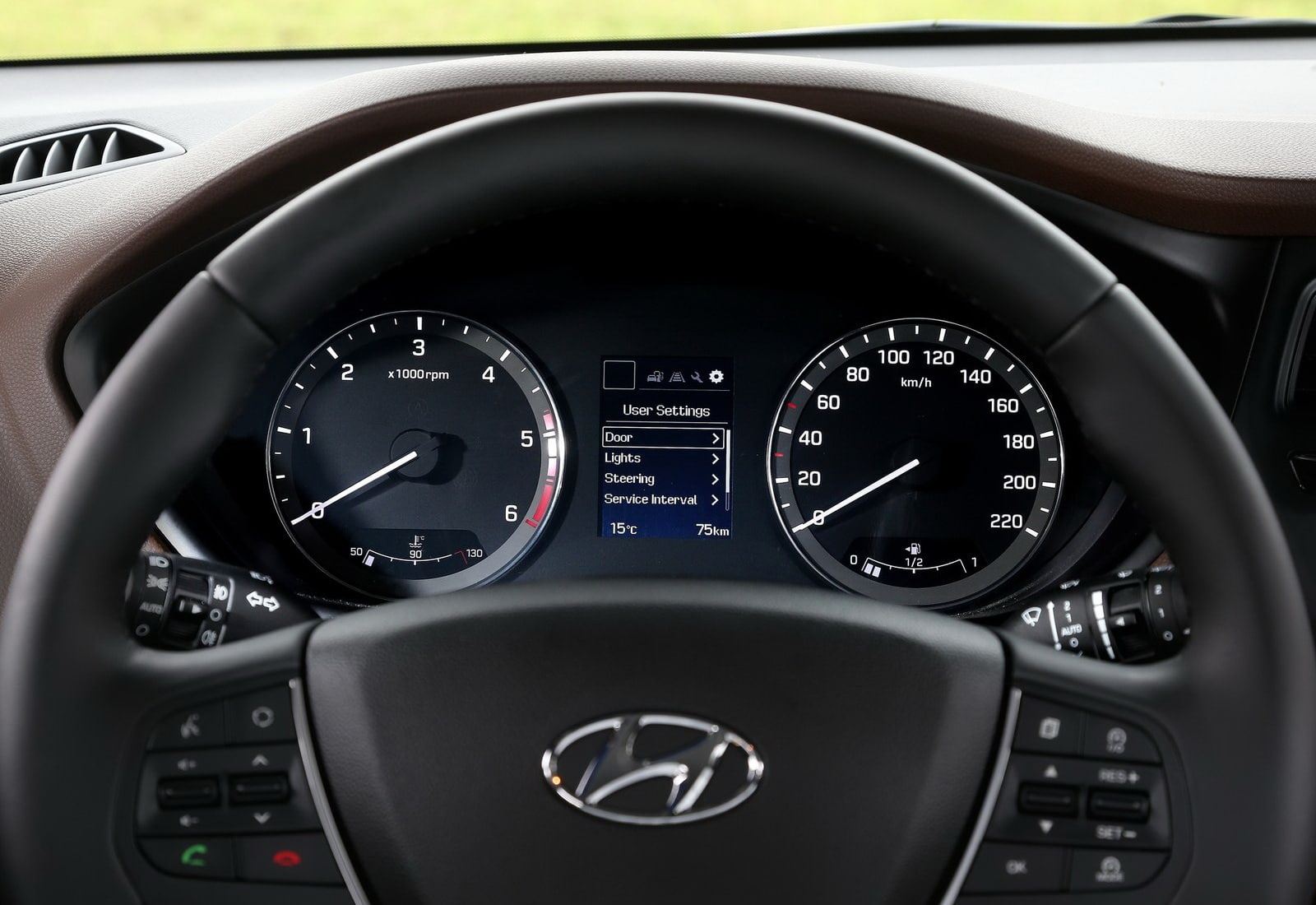 speedometer, transportation, no people, i20, motor vehicle, hyundai, mode of transportation, car interior, indoors, steering wheel, technology, control panel, HD Wallpaper