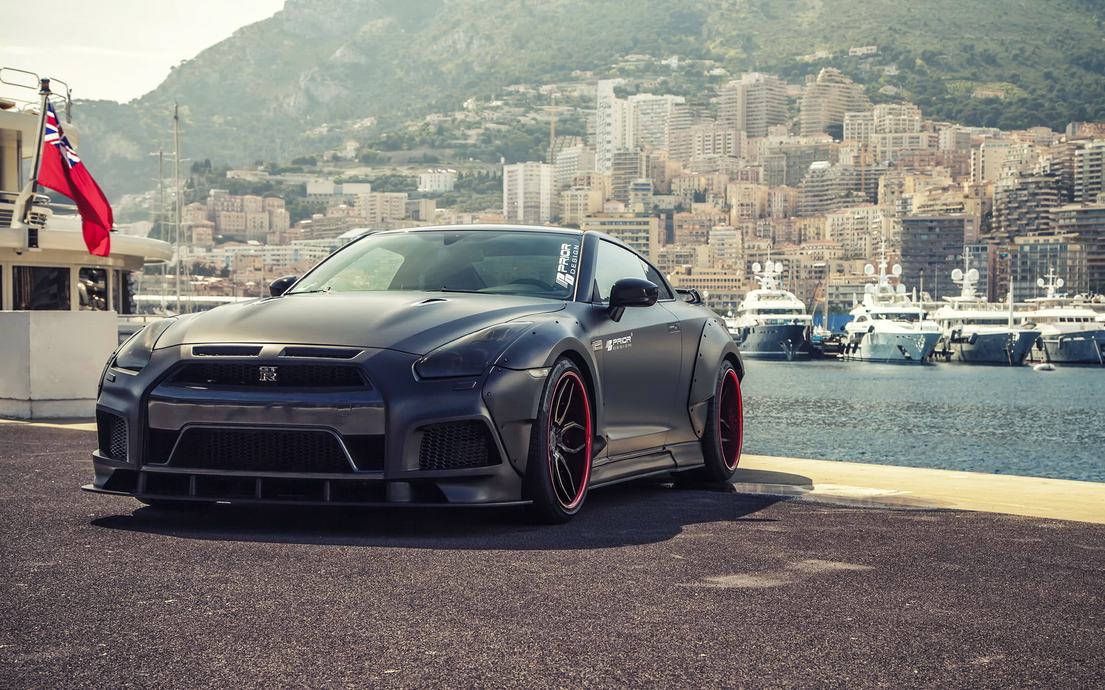 gray, water, motor Vehicle, land Vehicle, built structure, architecture, summer, no People, driving, outdoors, 1080P, expense, gt-r, modern, super - Film Title, HD Wallpaper