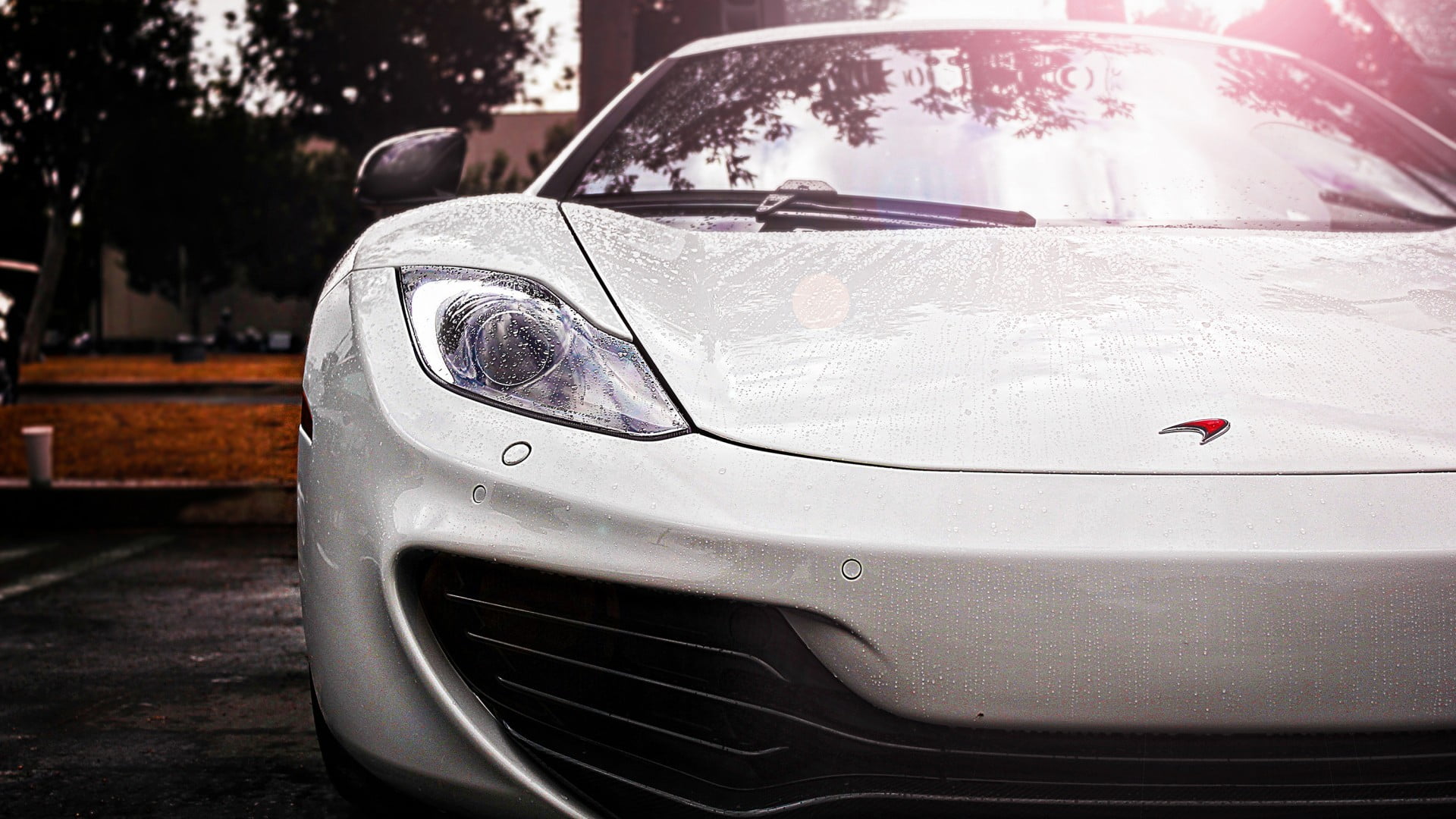 outdoors, white color, nature, mp, reflection, silver colored, headlight, windshield, focus on foreground, close-up, glass - material, day, metal, coupe, HD Wallpaper