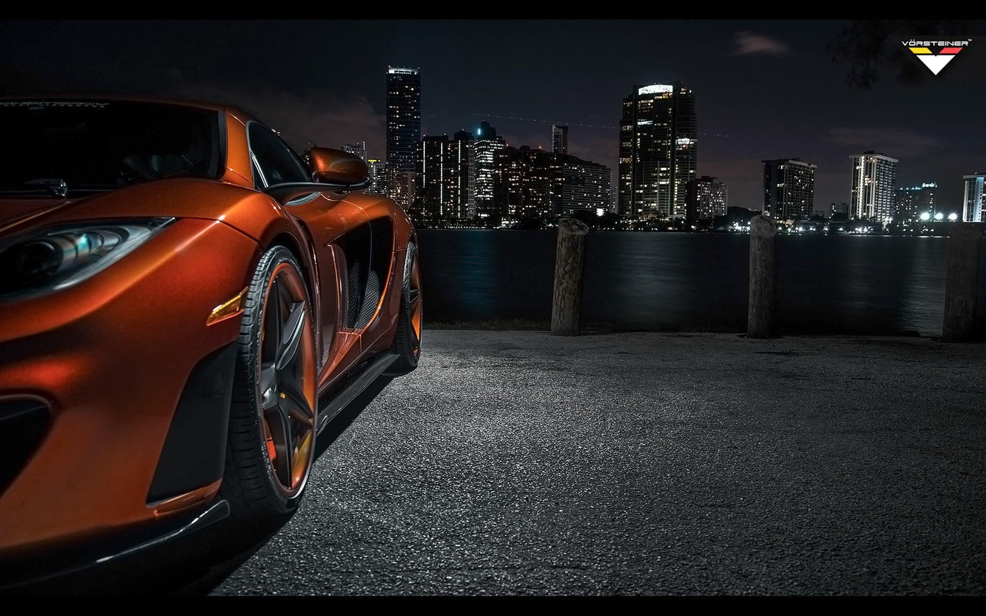 Vorsteiner, 1080P, sky, architecture, transportation, modern, cityscape, outdoors, building exterior, illuminated, car, mode of transportation, city life, HD Wallpaper