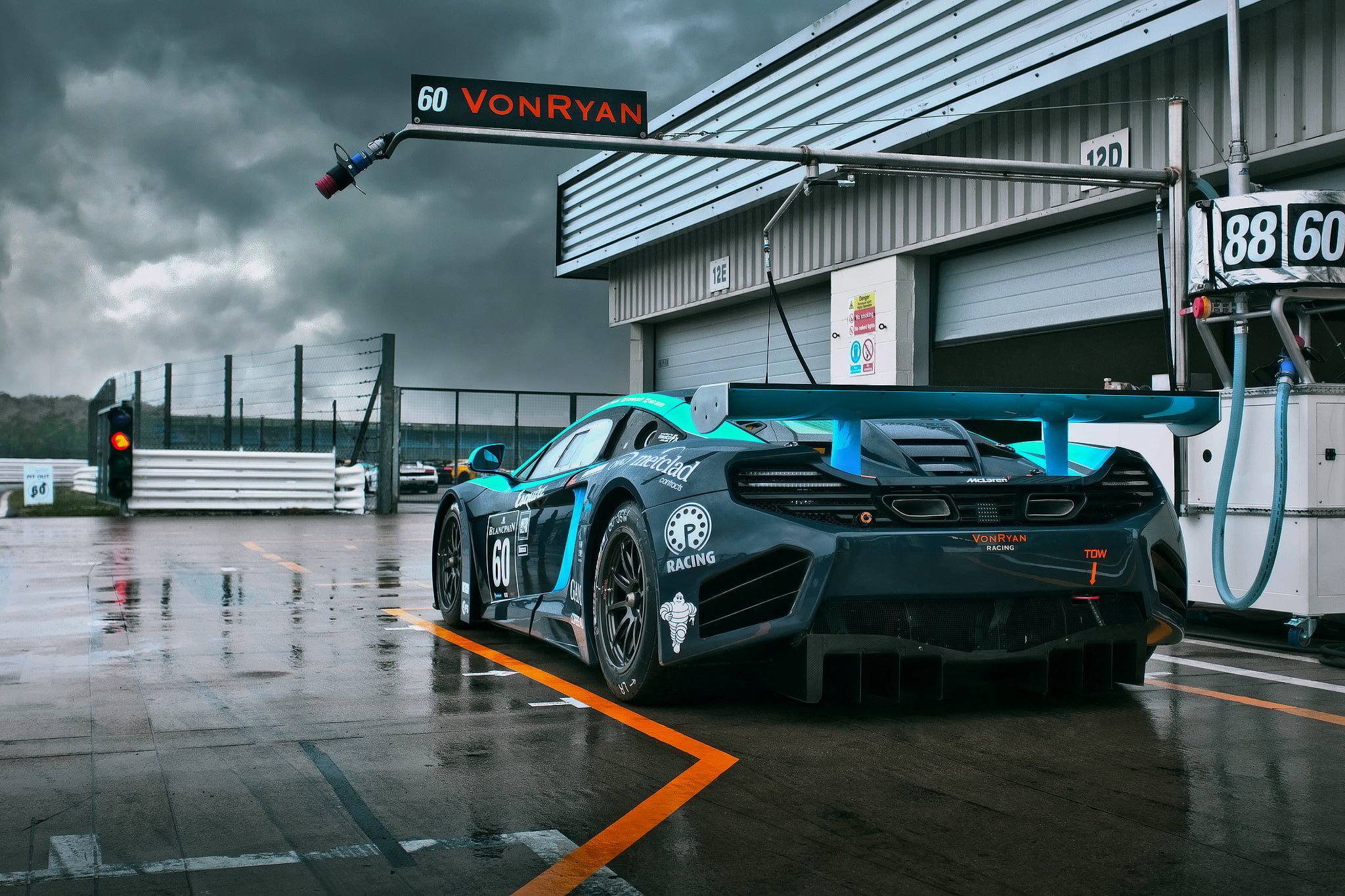 rainy season, power, McLaren, western script, mode of Transport, 1080P, car, luxury, sports, sports Car, technology, sports Venue, Von Ryan Racing, fuel and Power Generation, HD Wallpaper