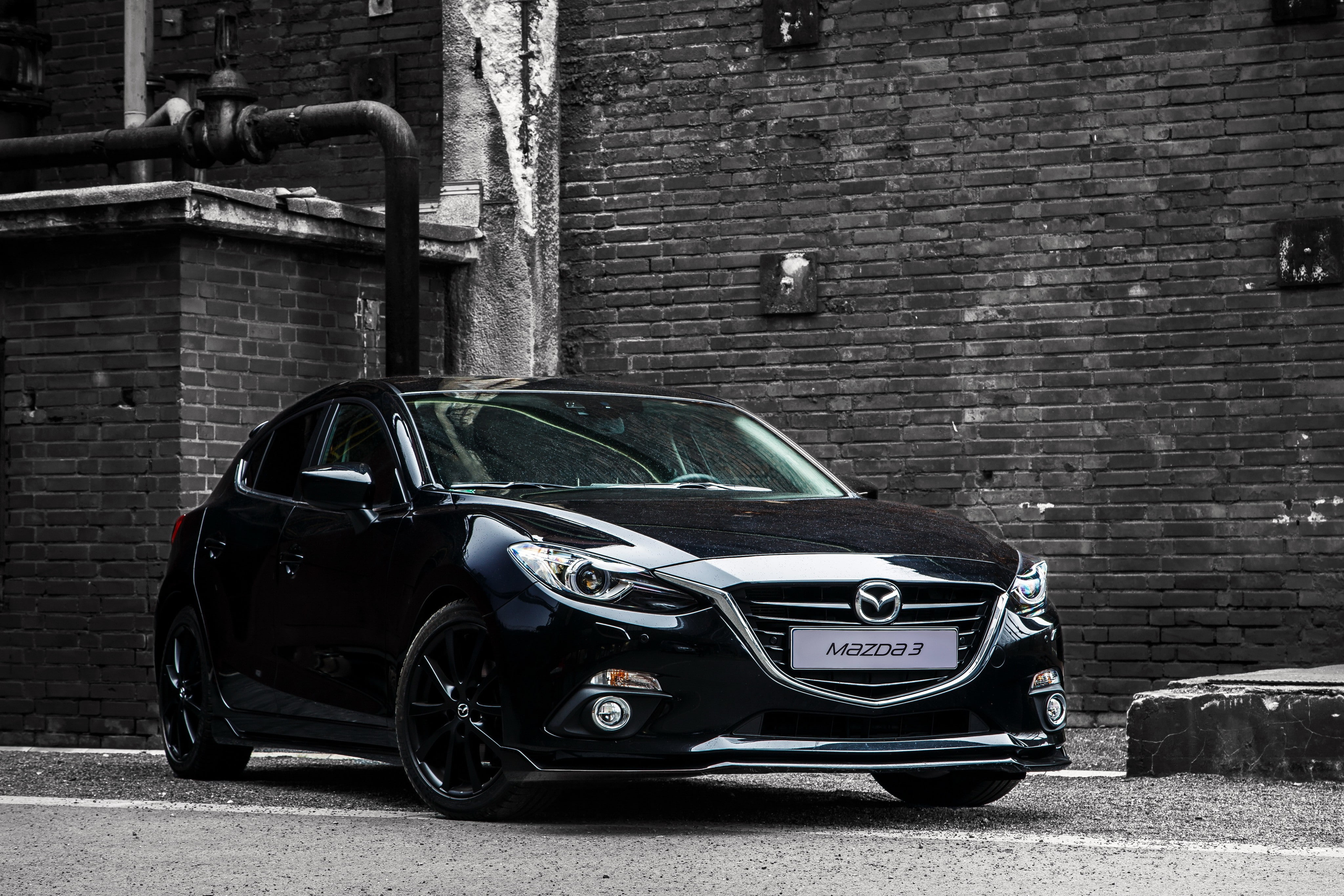 Black, Sedan, 2015, Mazda 3, 4K, Mazda, HD Wallpaper