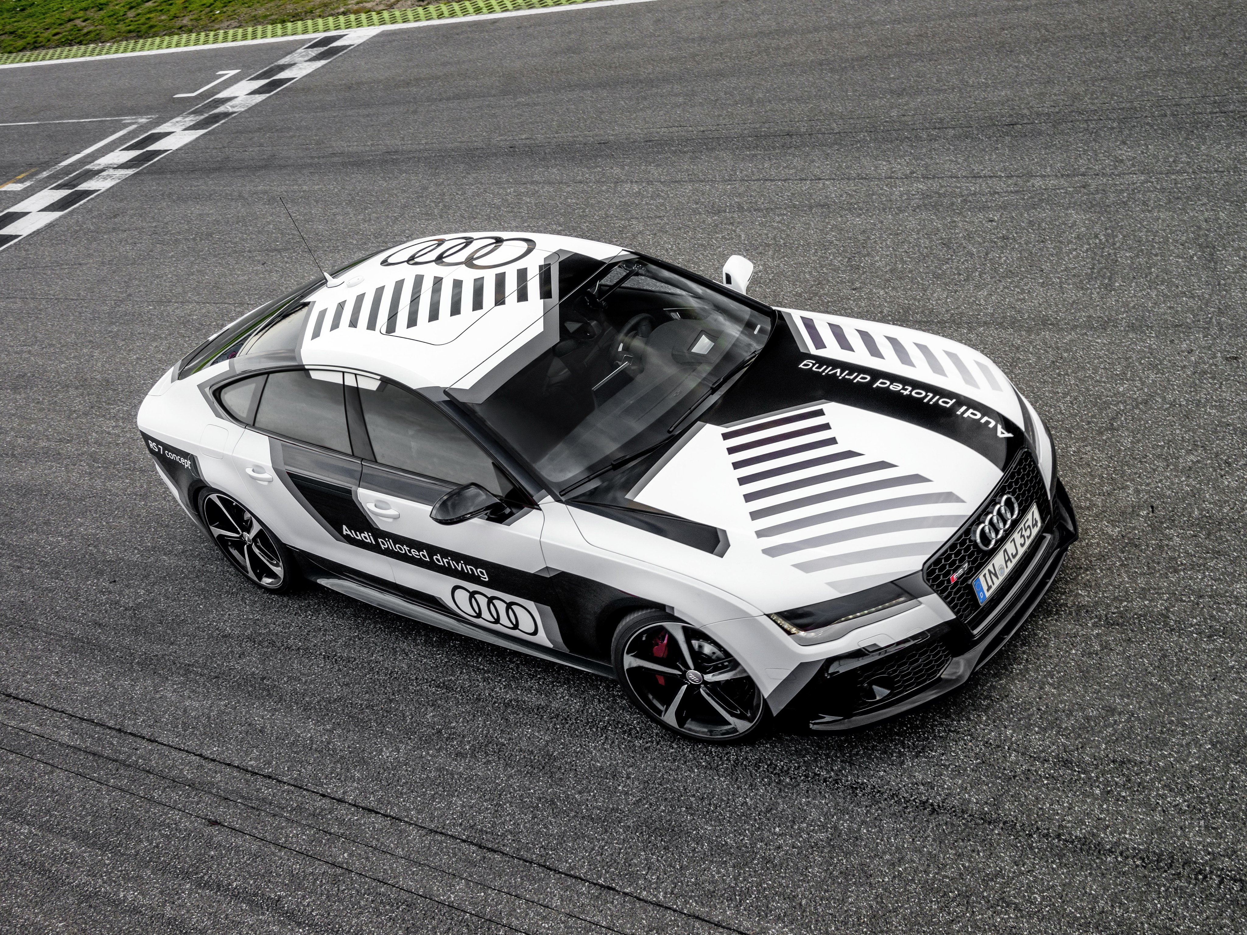 4K, r-s, piloted, concept, driving, 2014, audi, rs7, HD Wallpaper