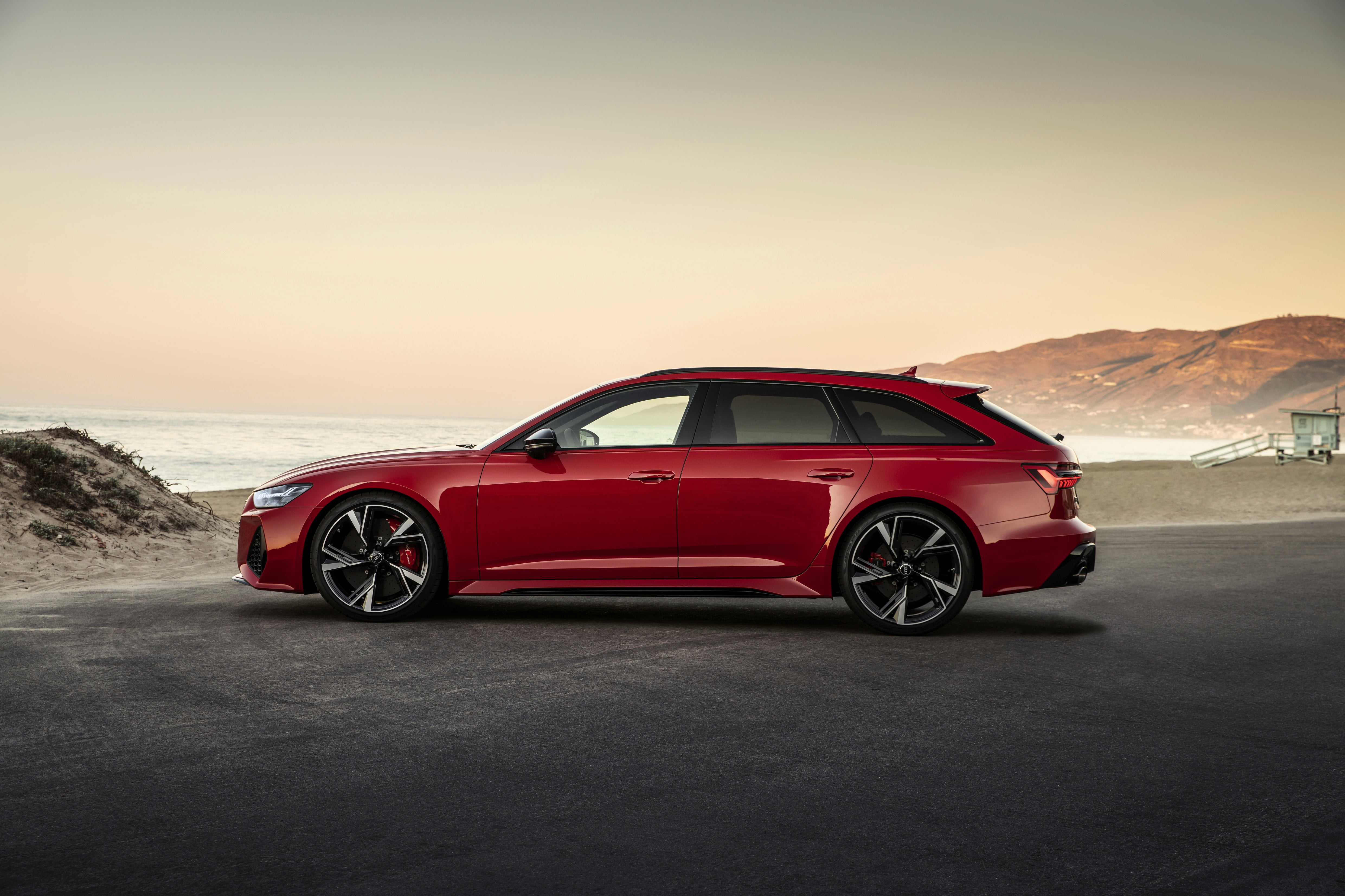 V8 Twin-Turbo, silhouette, 2019, red, RS6 Avant, RS 6, universal, 4K, 2020, Audi, HD Wallpaper