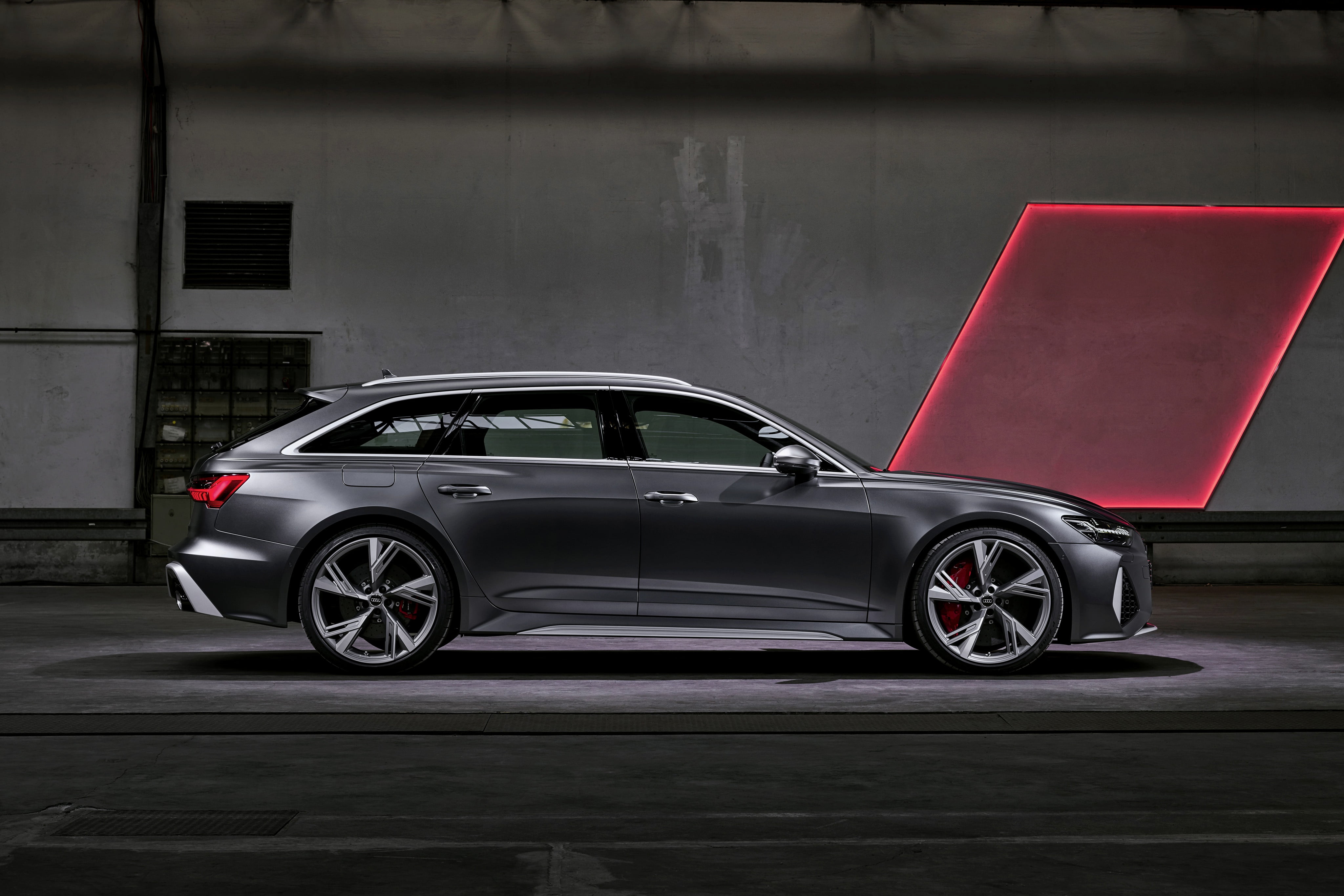 4K, universal, in profile, 2019, 2020, Audi, dark gray, RS6 Avant, RS 6, V8 Twin-Turbo, HD Wallpaper