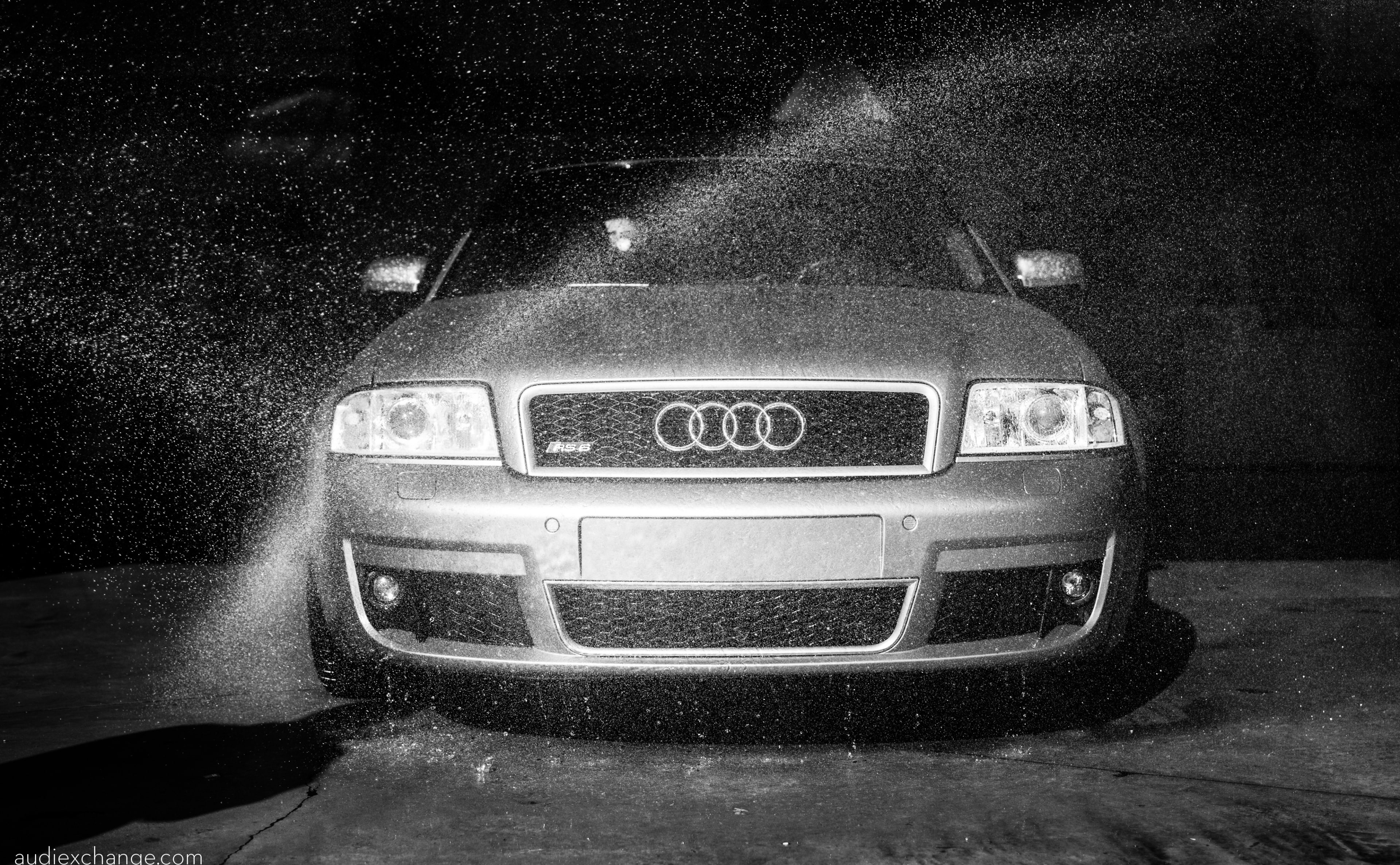 motor vehicle, rs, c5, 2003, rs6, rain, car, Grey, Silver, v8, snowing, Gray, mode of transportation, land vehicle, transportation, close-up, illuminated, HD Wallpaper