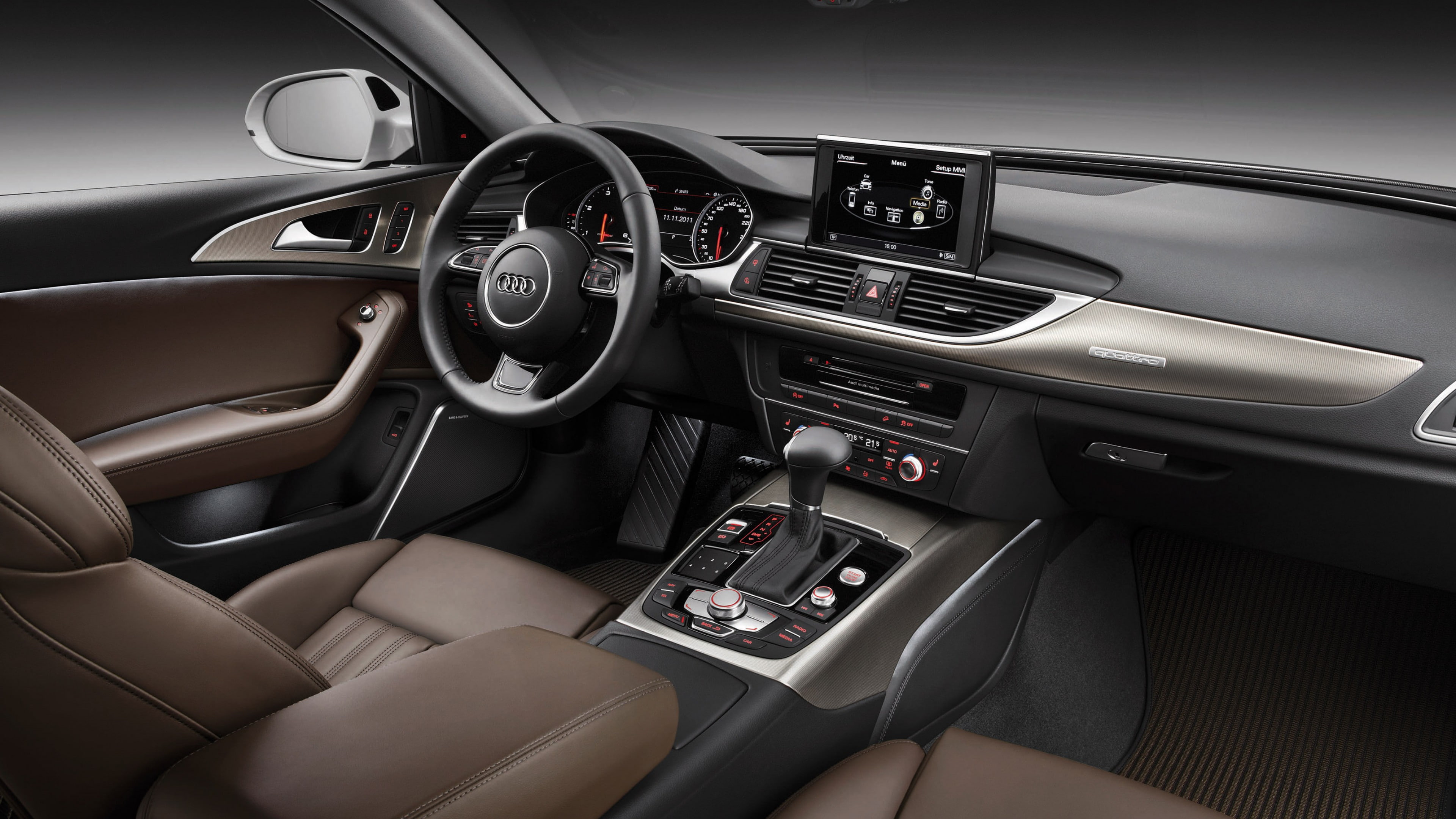 Audi, 4K, Quattro, 2015 Detroit Auto Show. NAIAS, RS 6 Avant, off-road, Audi A6 (C7), leather, interior, HD Wallpaper