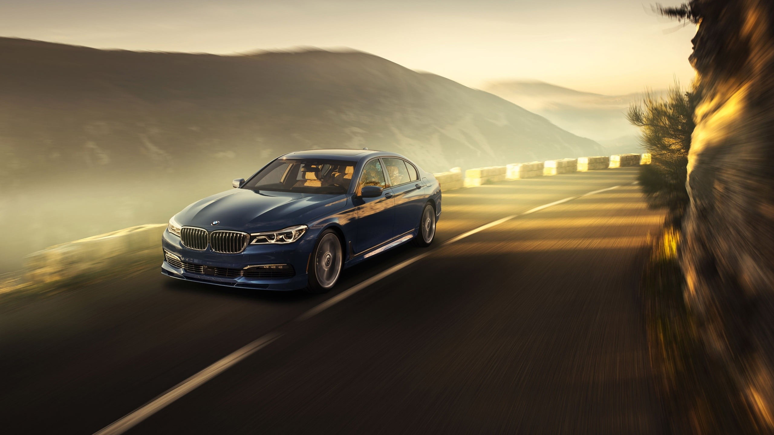 blurred motion, motor vehicle, BMW, land vehicle, sunset, driving, nature, mountain range, mode of transportation, car, speed, sedan, outdoors, on the move, HD Wallpaper