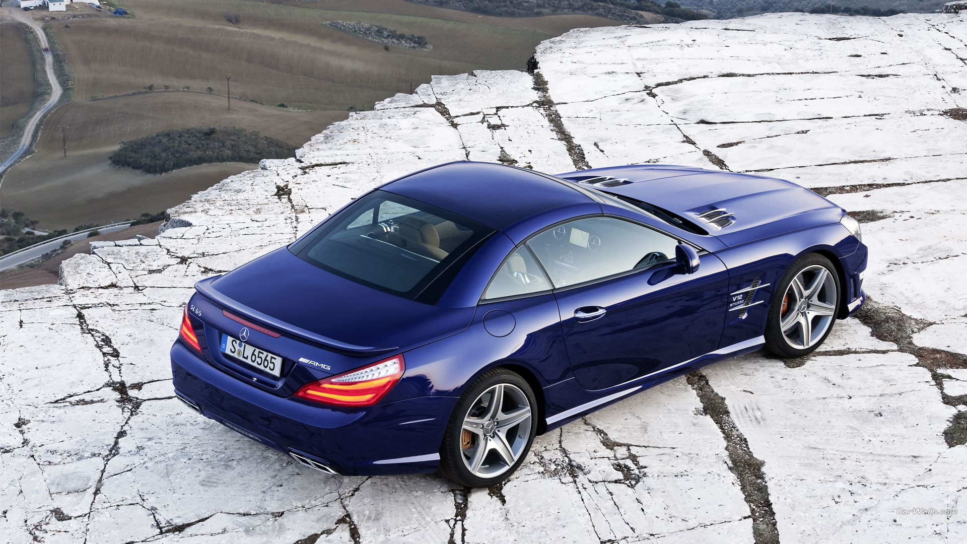 1080P, car, Mercedes SL 65 AMG, vehicle, Mercedes Benz, blue cars, HD Wallpaper