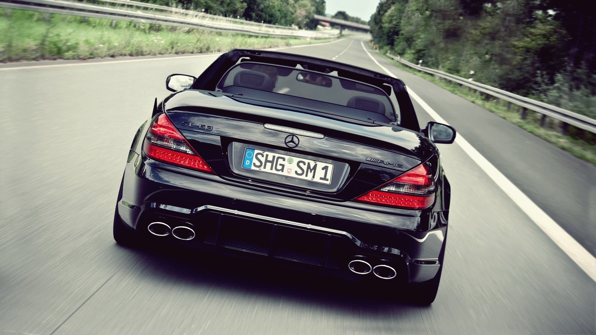 art, convertible, merce, cars, 1080P, roads, mercedesbenz, mercedes, sl, benz, amg, Black, hd, HD Wallpaper