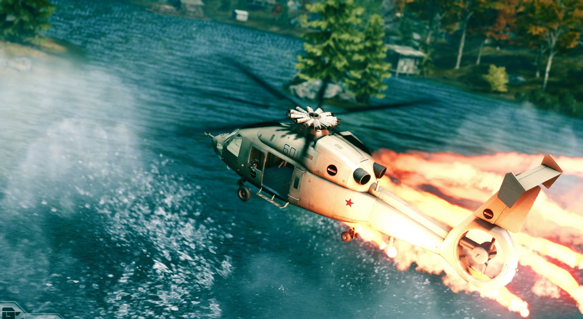 Battlefield, nature, video, sunlight, 1080P, day, tree, high angle view, mode of transportation, waterfront, Games, nautical vessel, battlefield 4, no people, HD Wallpaper