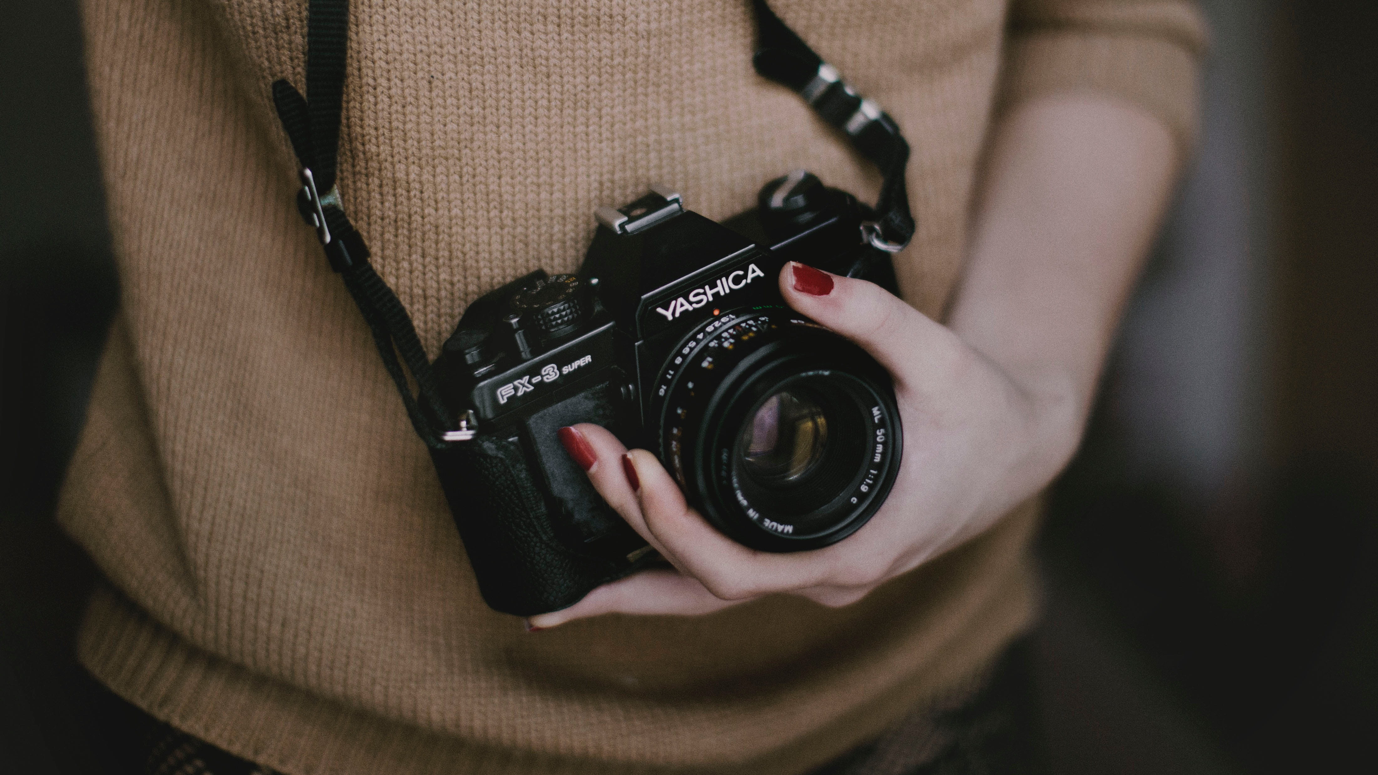 equipment, black color, photographing, camera - Photographic Equipment, photographer, slr camera, antique, human body part, old-fashioned, hand, adult, HD Wallpaper