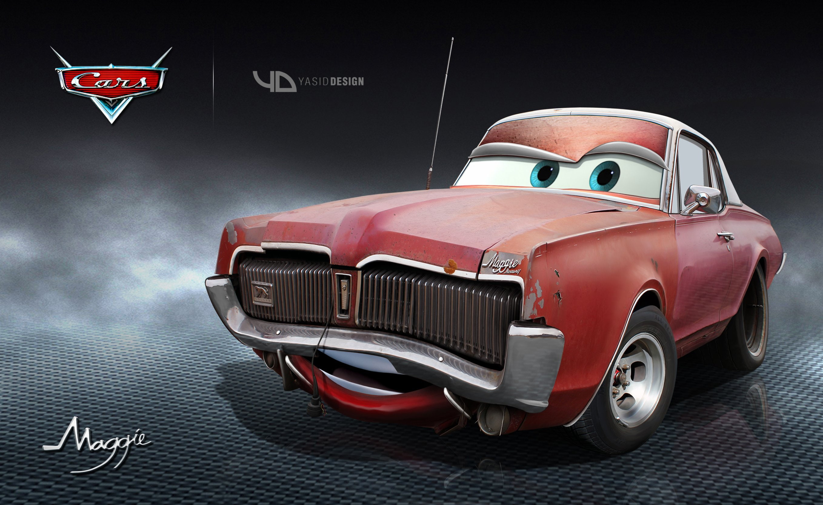 2K, yasiddesign, maggie, pixar, cars, disney, HD Wallpaper