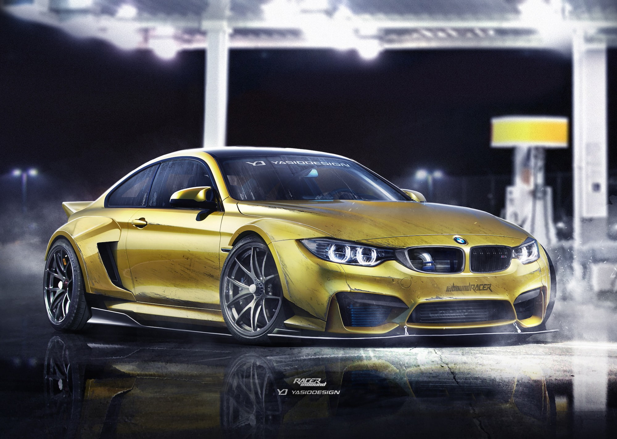 BMW M4, render, artwork, car, bmw, YASIDDESIGN, 1080P, HD Wallpaper