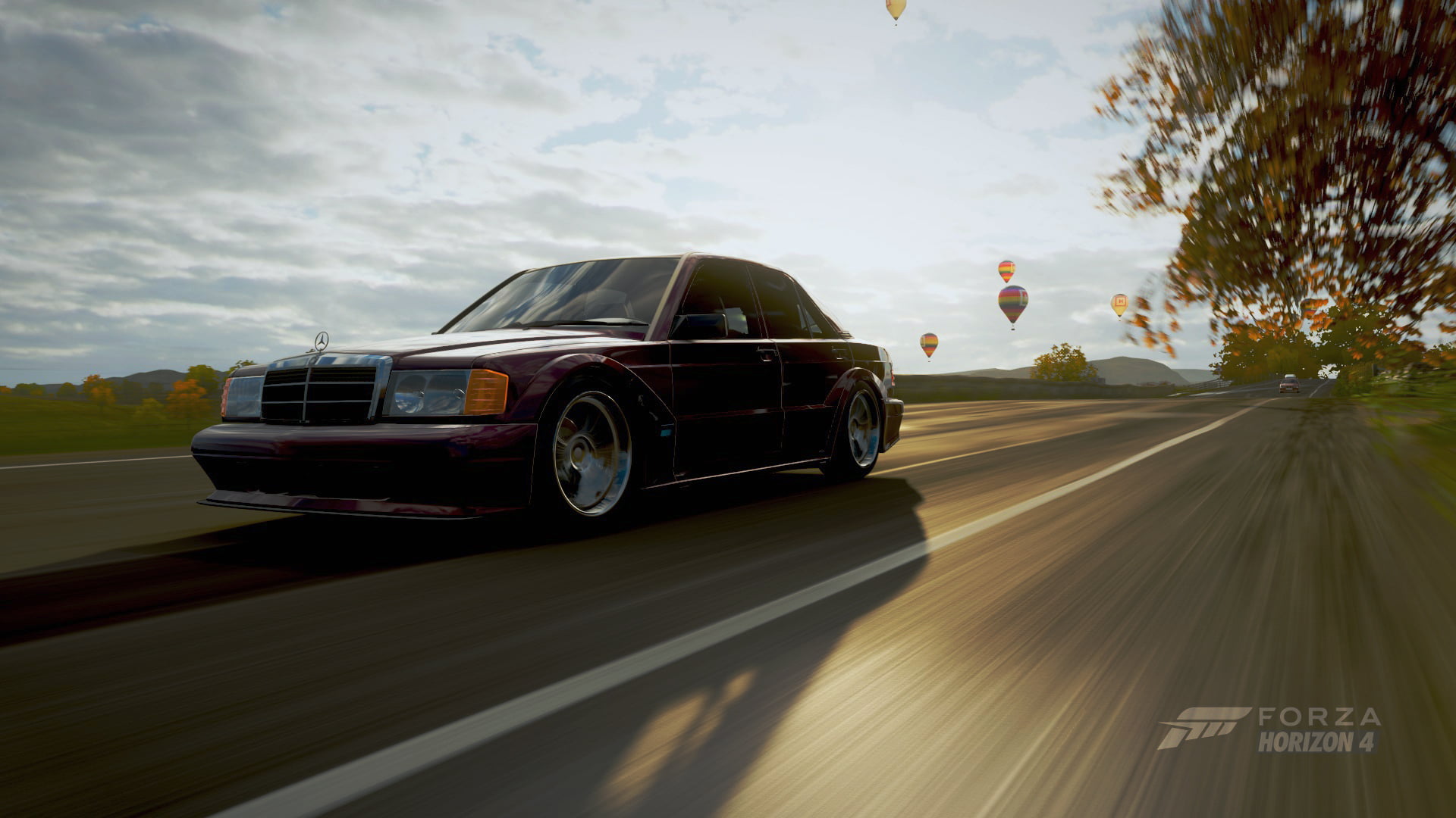 car, 1080P, Forza Horizon 4, Mercedes 190E 2.5-16, Sky (game), RedVelvet, HD Wallpaper