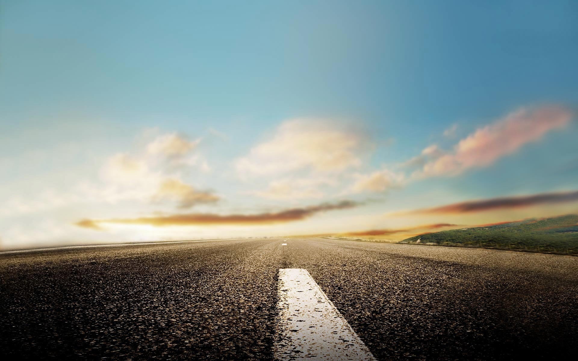 road marking, dividing line, 1080P, outdoors, scenics - nature, marking, transportation, direction, sign, nature, symbol, landscape, tranquil scene, non-urban scene, HD Wallpaper